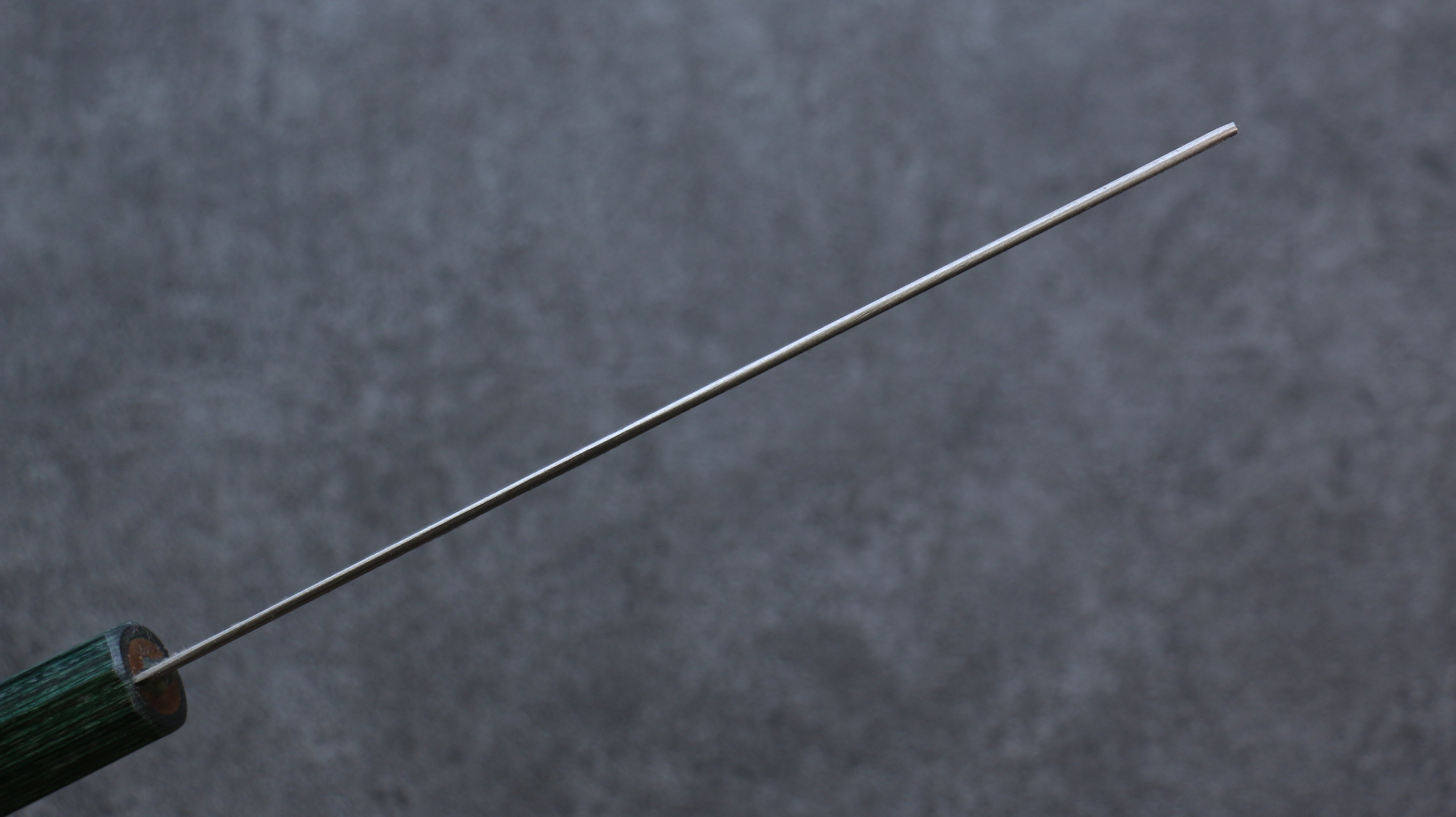 Seisuke Blue Super Hammered Nakiri 165mm Walnut (With Double Green Pakka wood) Handle - Japanny - Best Japanese Knife