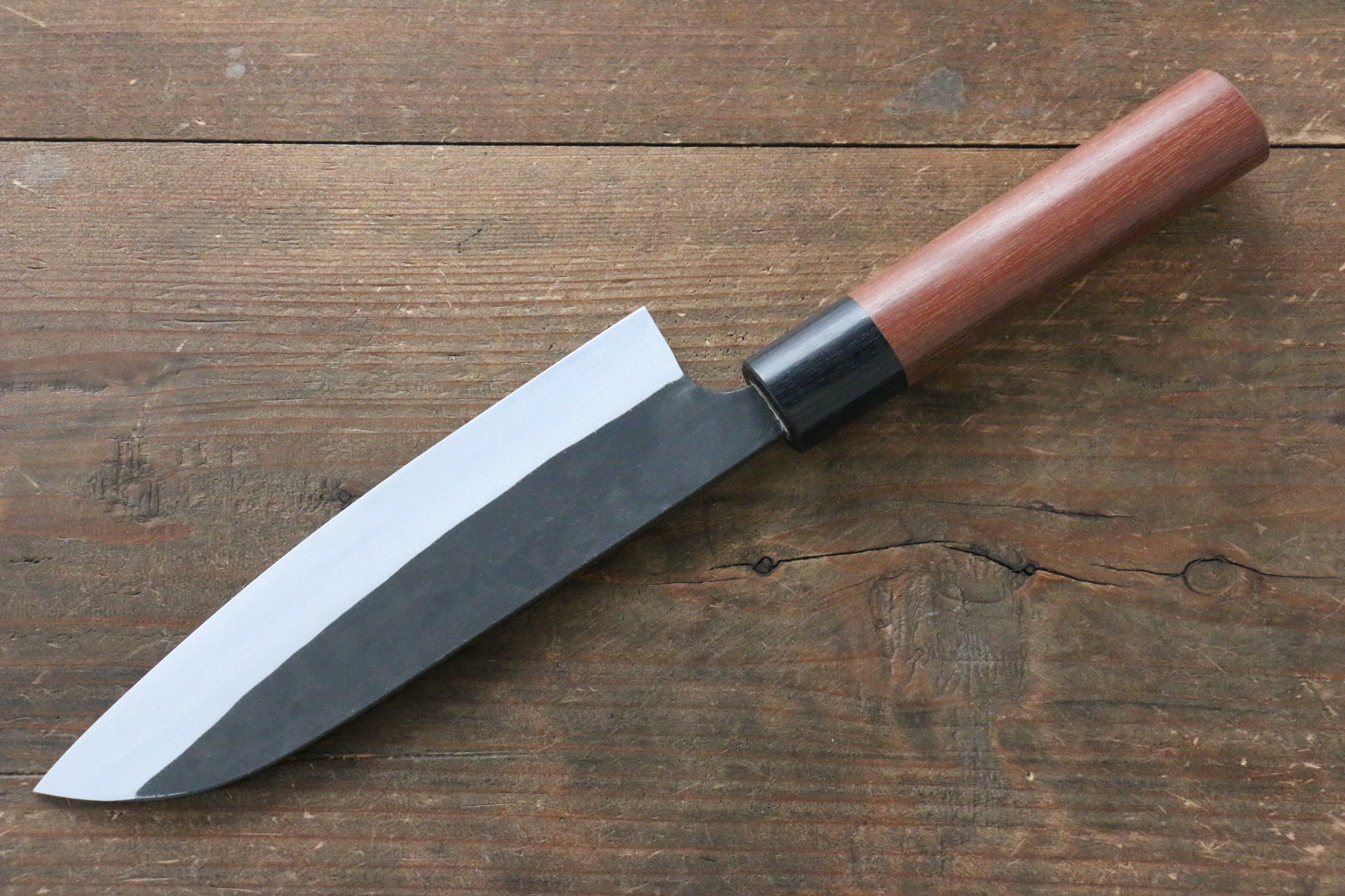 Shungo Ogata White Steel No.2 Kurouchi Damascus Santoku 165mm Jarrah Handle - Japanny - Best Japanese Knife