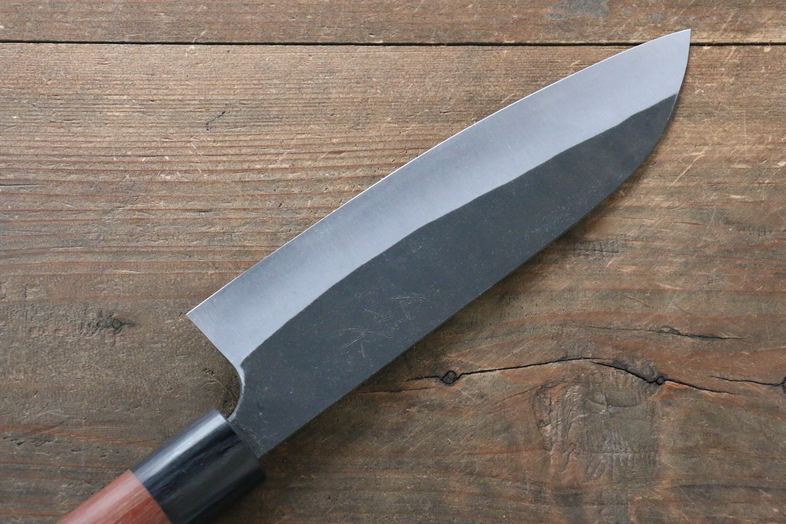 Shungo Ogata White Steel No.2 Kurouchi Damascus Santoku 165mm Jarrah Handle - Japanny - Best Japanese Knife