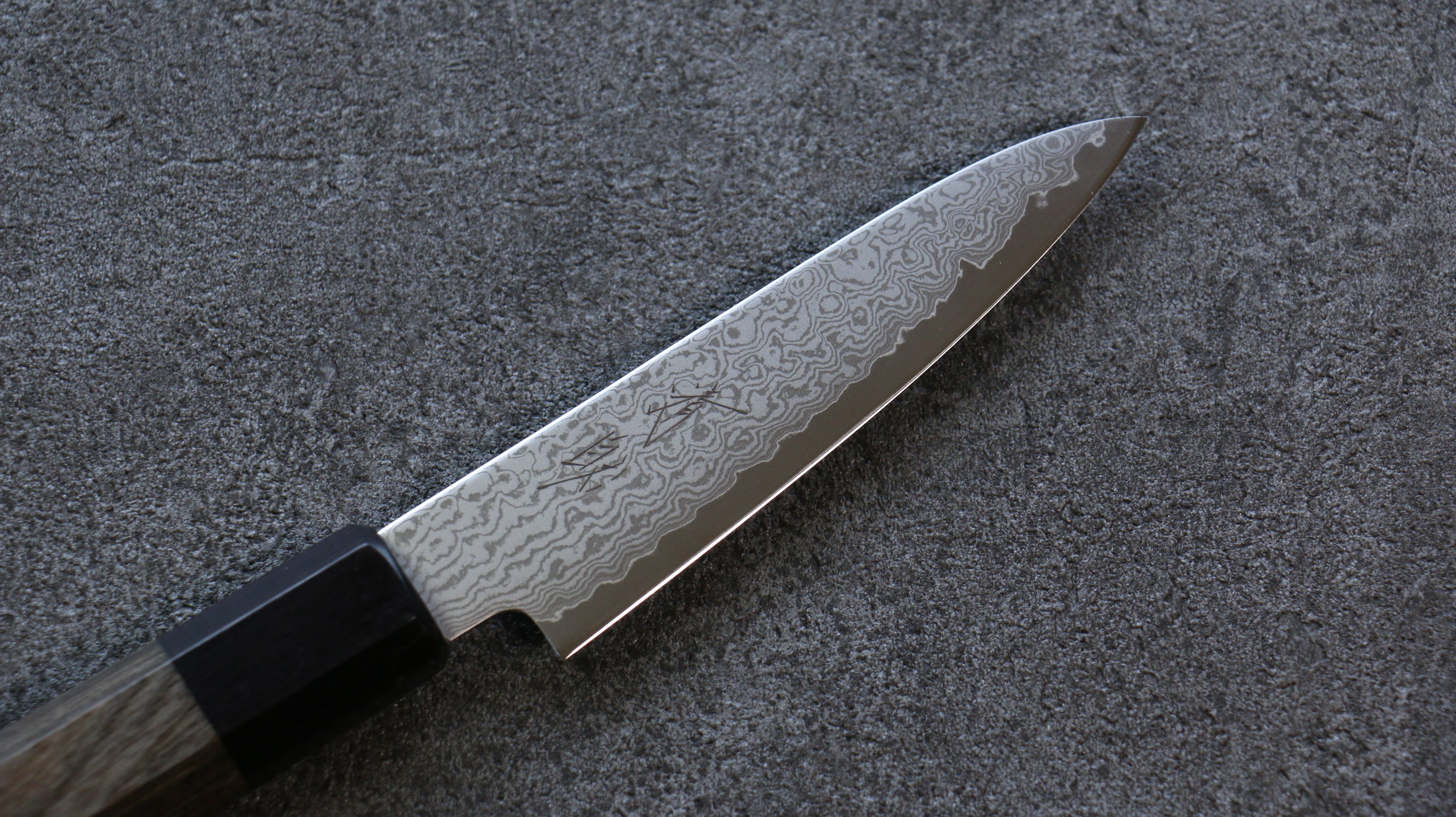 Seisuke VG10 Damascus Petty-Utility 120mm Gray Pakka wood Handle - Japanny - Best Japanese Knife