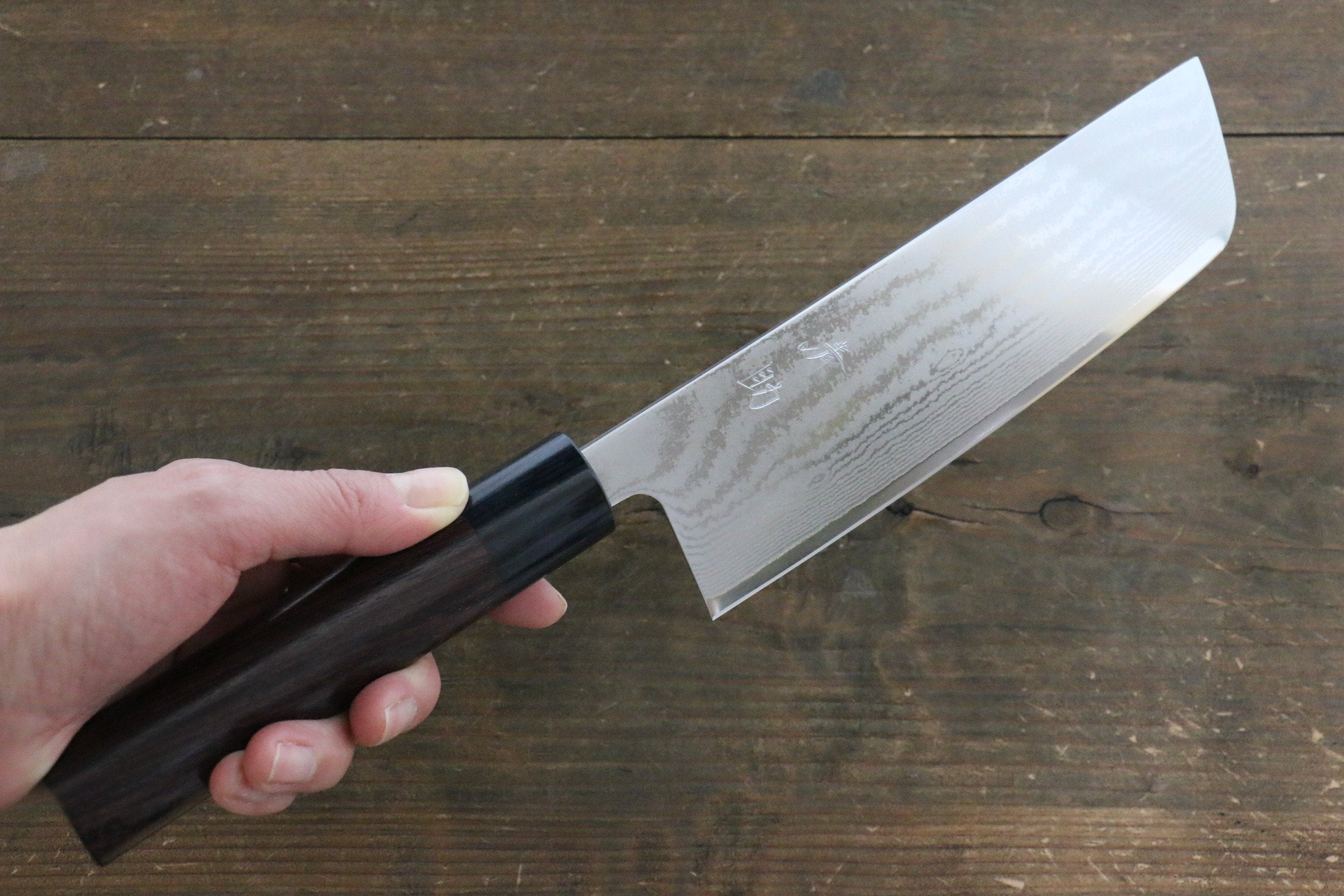 Seisuke VG10 63 Layer Damascus Usuba 165mm Shitan Handle - Japanny - Best Japanese Knife