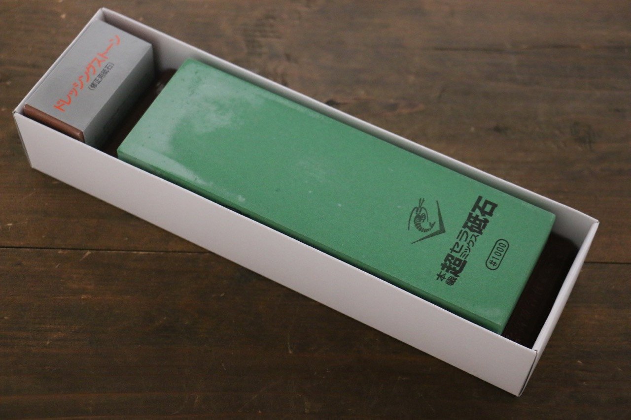 Naniwa Ceramic Chosera Sharpening Stone with Plastic Base - #1000 - Japanny - Best Japanese Knife