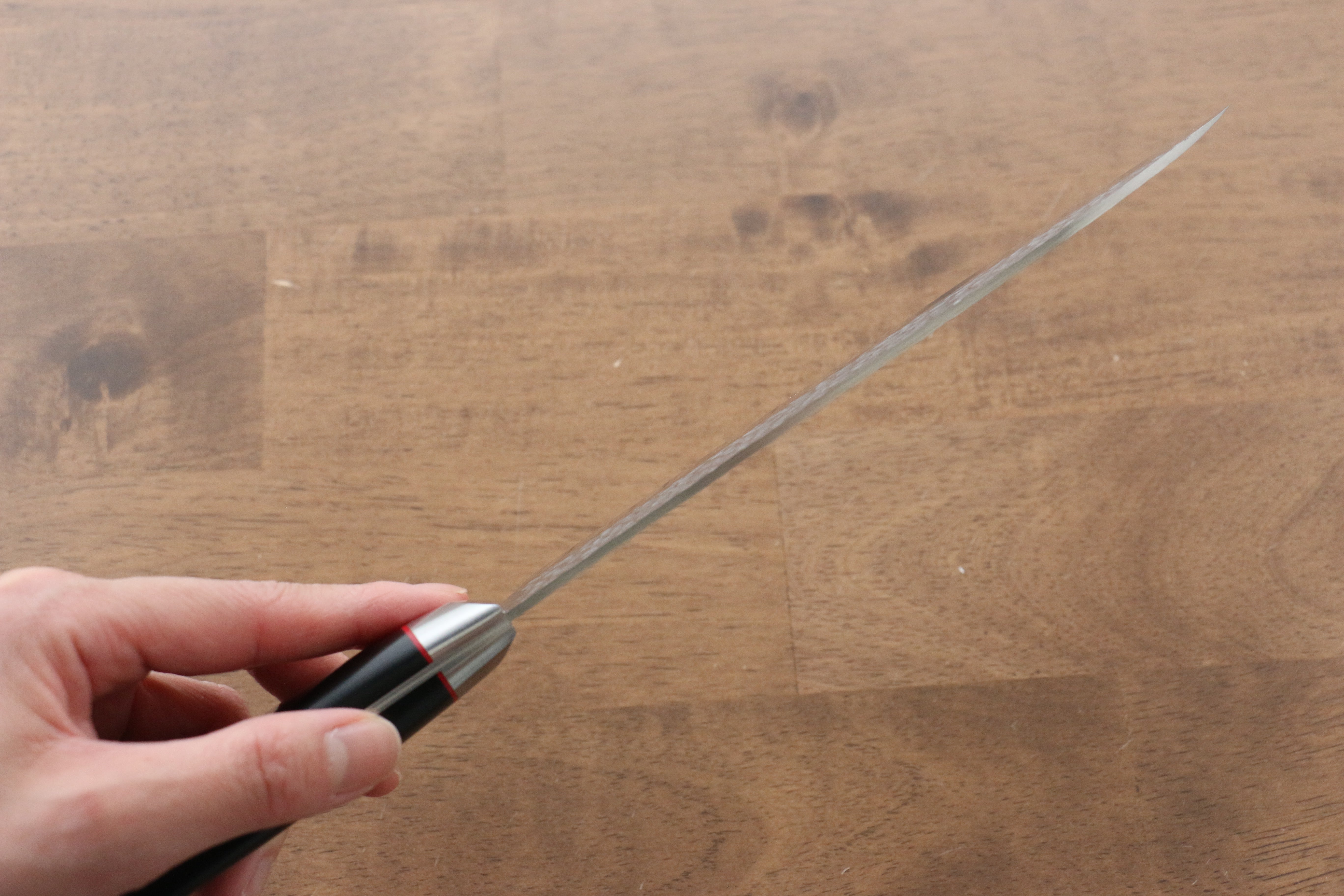 Seisuke PRO-J VG10 Hammered Santoku 170mm Black Micarta Handle - Japanny - Best Japanese Knife