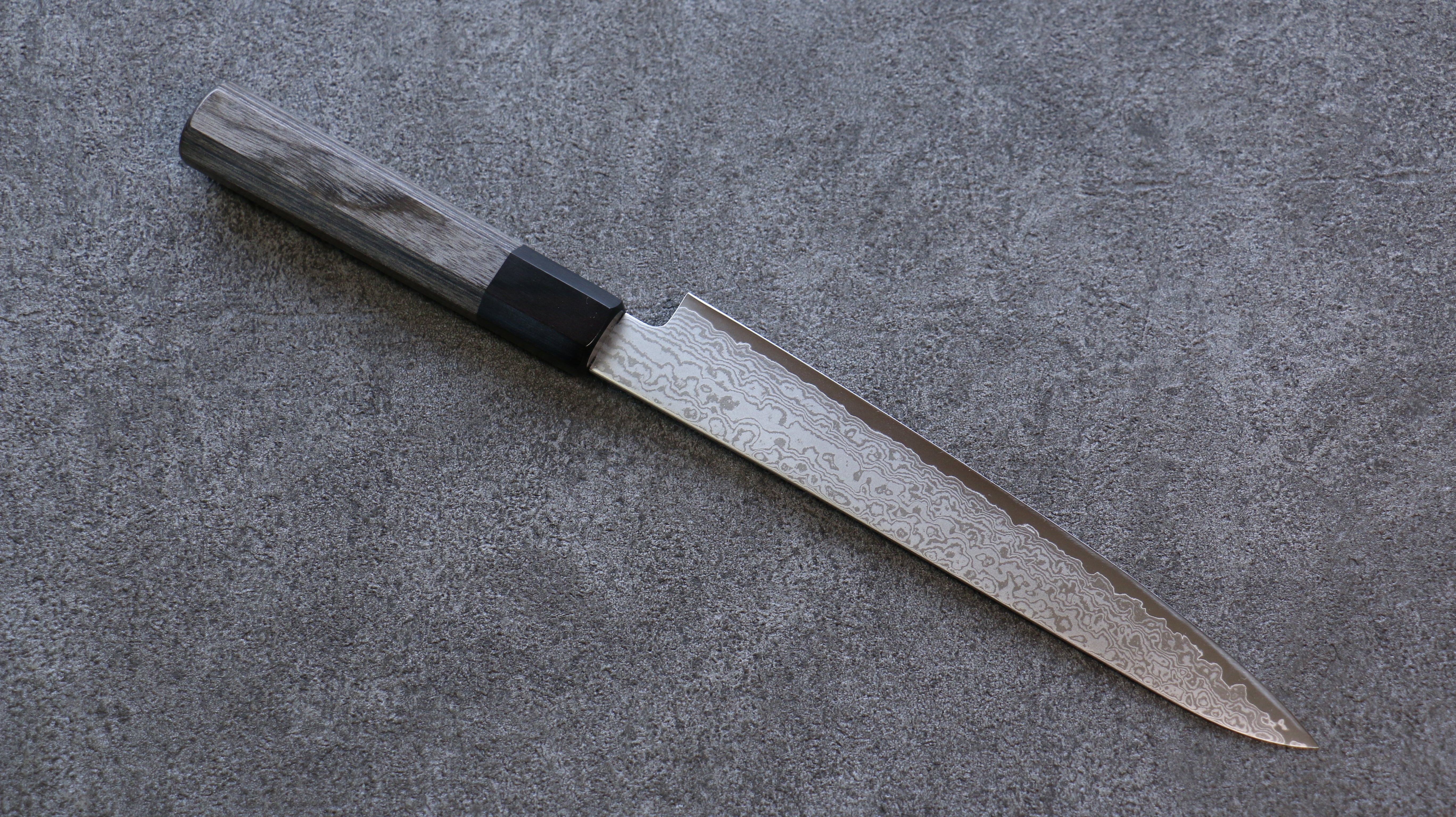 Seisuke VG10 Damascus Petty-Utility 180mm Gray Pakka wood Handle - Japanny - Best Japanese Knife