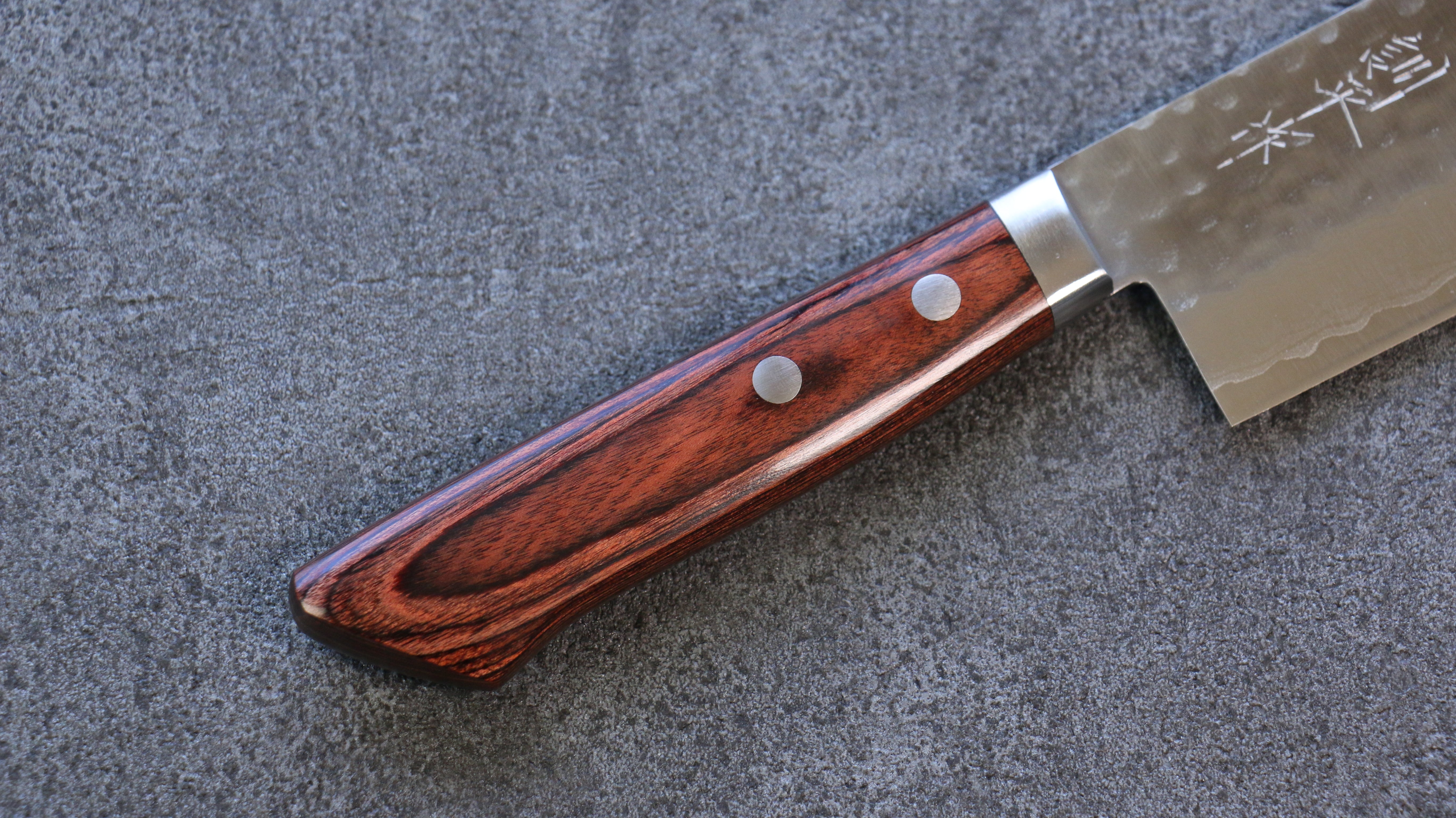 Kunihira Kokuryu VG10 Hammered Damascus Usuba 165mm Mahogany Handle - Japanny - Best Japanese Knife