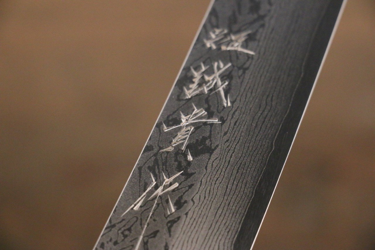 Shigeki Tanaka Blue Steel No.2 Damascus Sakimaru Takohiki 300mm Walnut Handle - Japanny - Best Japanese Knife