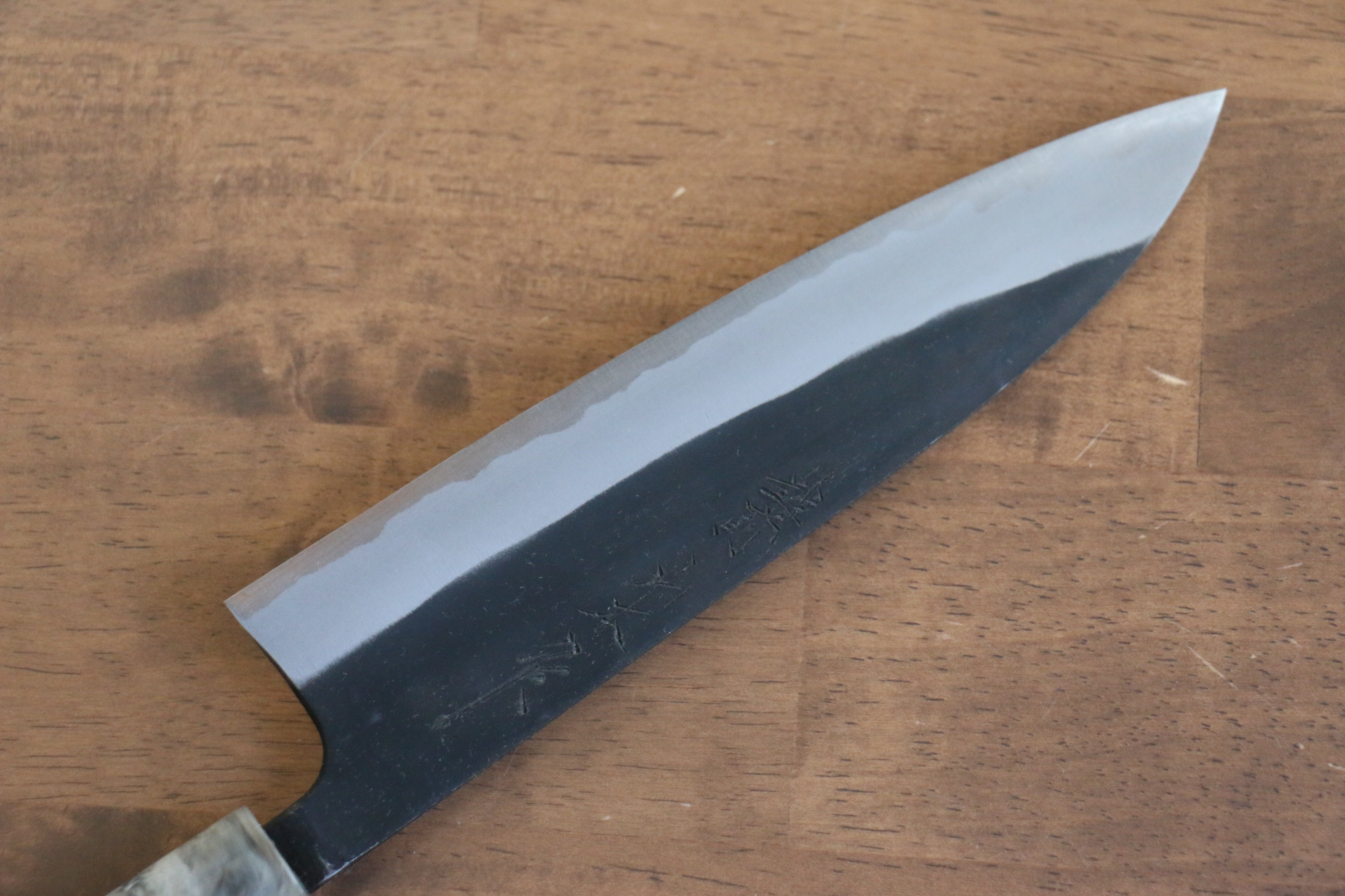 Nao Yamamoto White Steel No.2 Kurouchi Gyuto 180mm Cherry Wood Handle - Japanny - Best Japanese Knife
