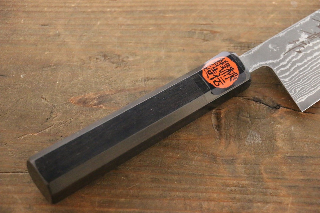 Shigeki Tanaka SG2 Damascus Gyuto 180mm Ebony Wood Handle - Japanny - Best Japanese Knife