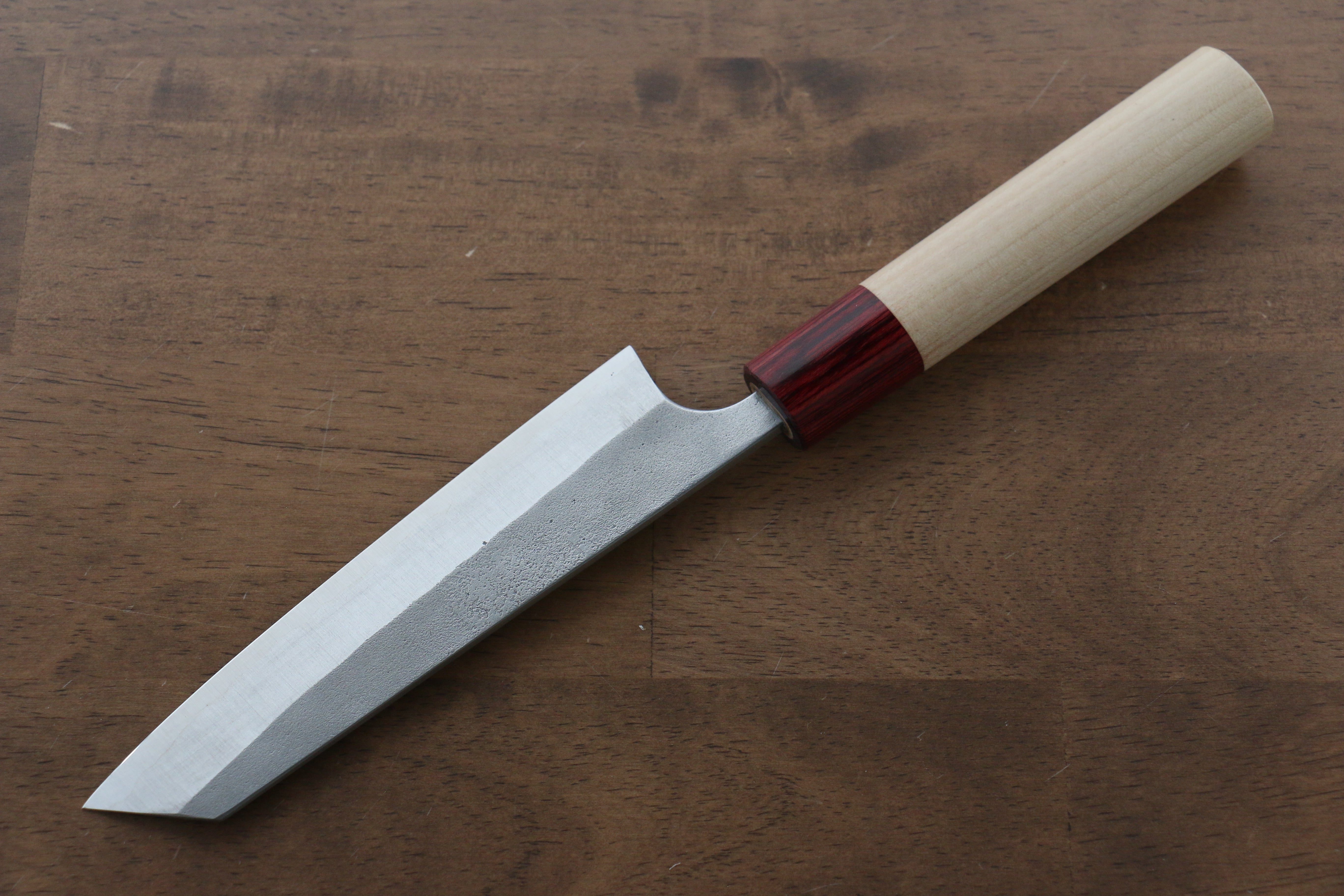 Masakage Yuki White Steel No.2 Nashiji Small Bunka 130mm Magnolia Handle - Japanny - Best Japanese Knife