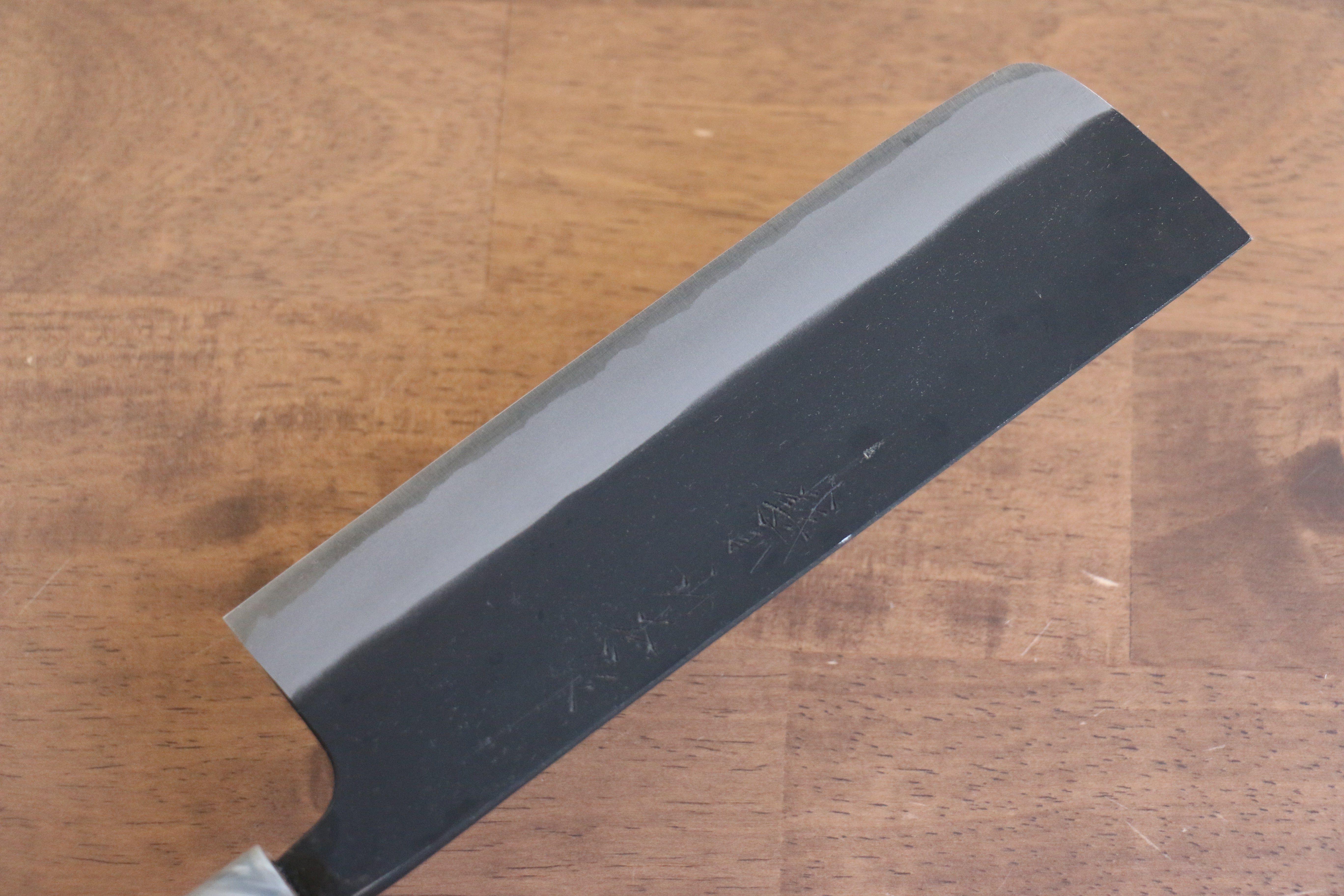 Nao Yamamoto White Steel No.2 Kurouchi Nakiri 180mm Cherry Wood Handle - Japanny - Best Japanese Knife