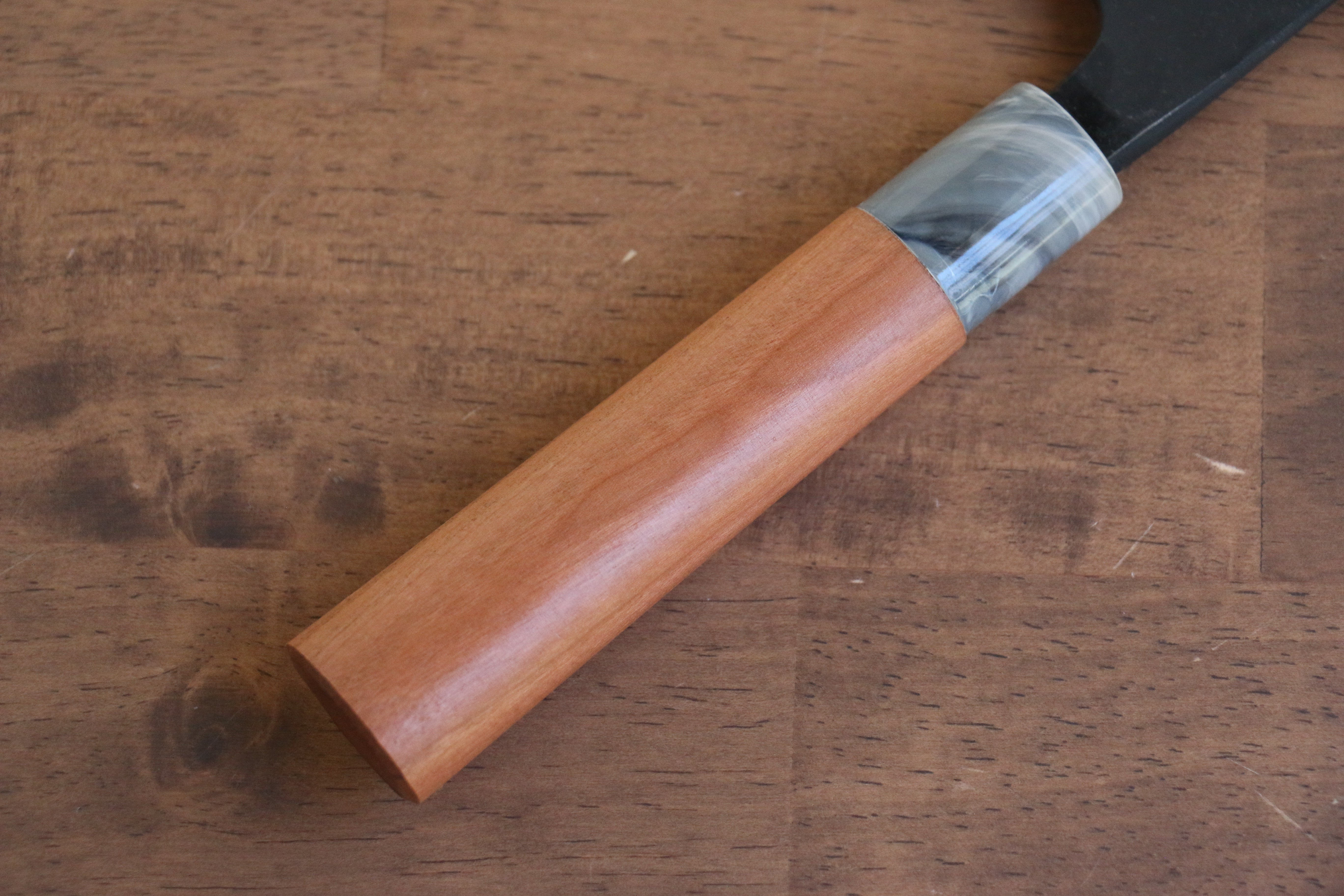 Nao Yamamoto White Steel No.2 Kurouchi Nakiri 180mm Cherry Wood Handle - Japanny - Best Japanese Knife