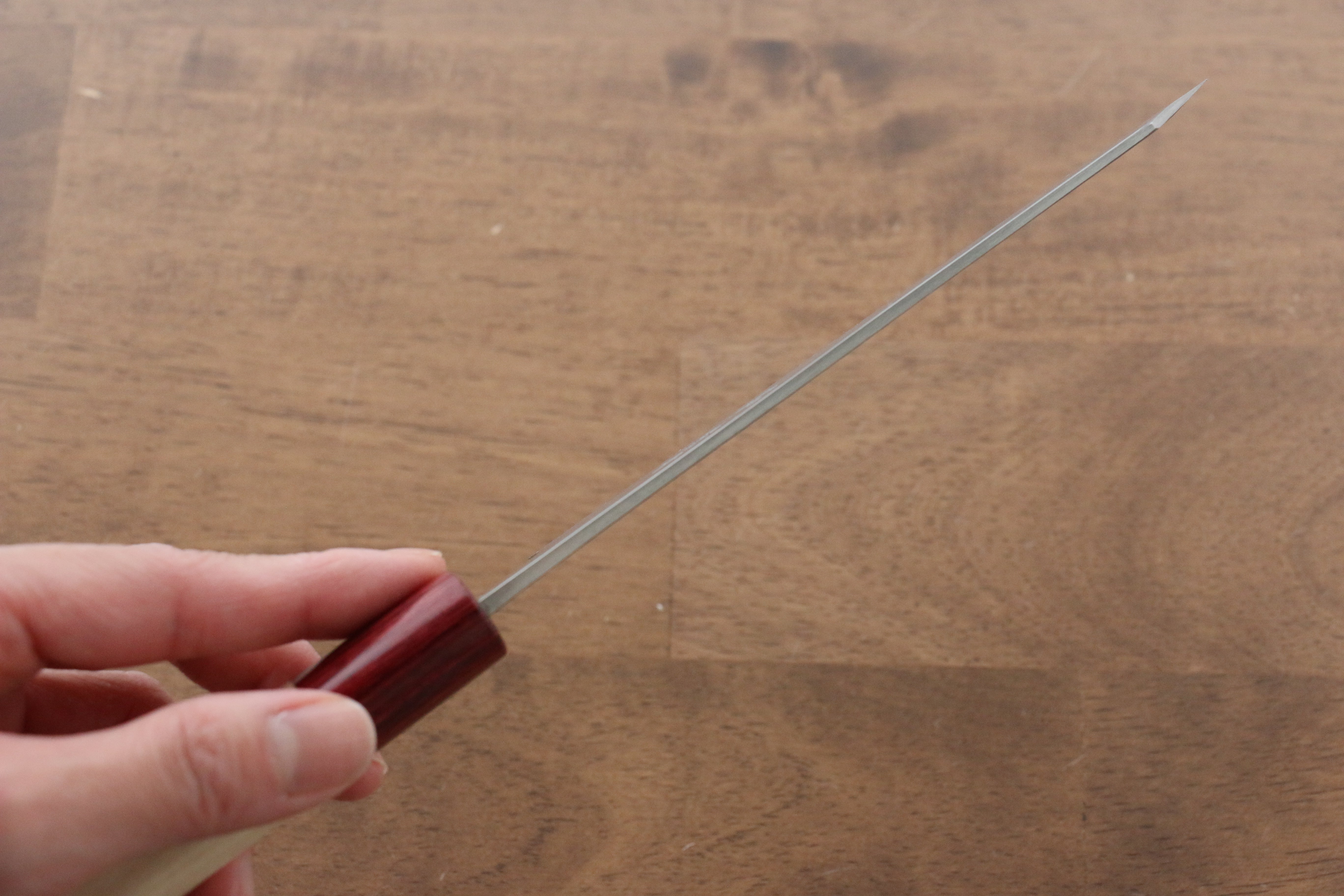 Masakage Yuki White Steel No.2 Nashiji Small Bunka 130mm Magnolia Handle - Japanny - Best Japanese Knife