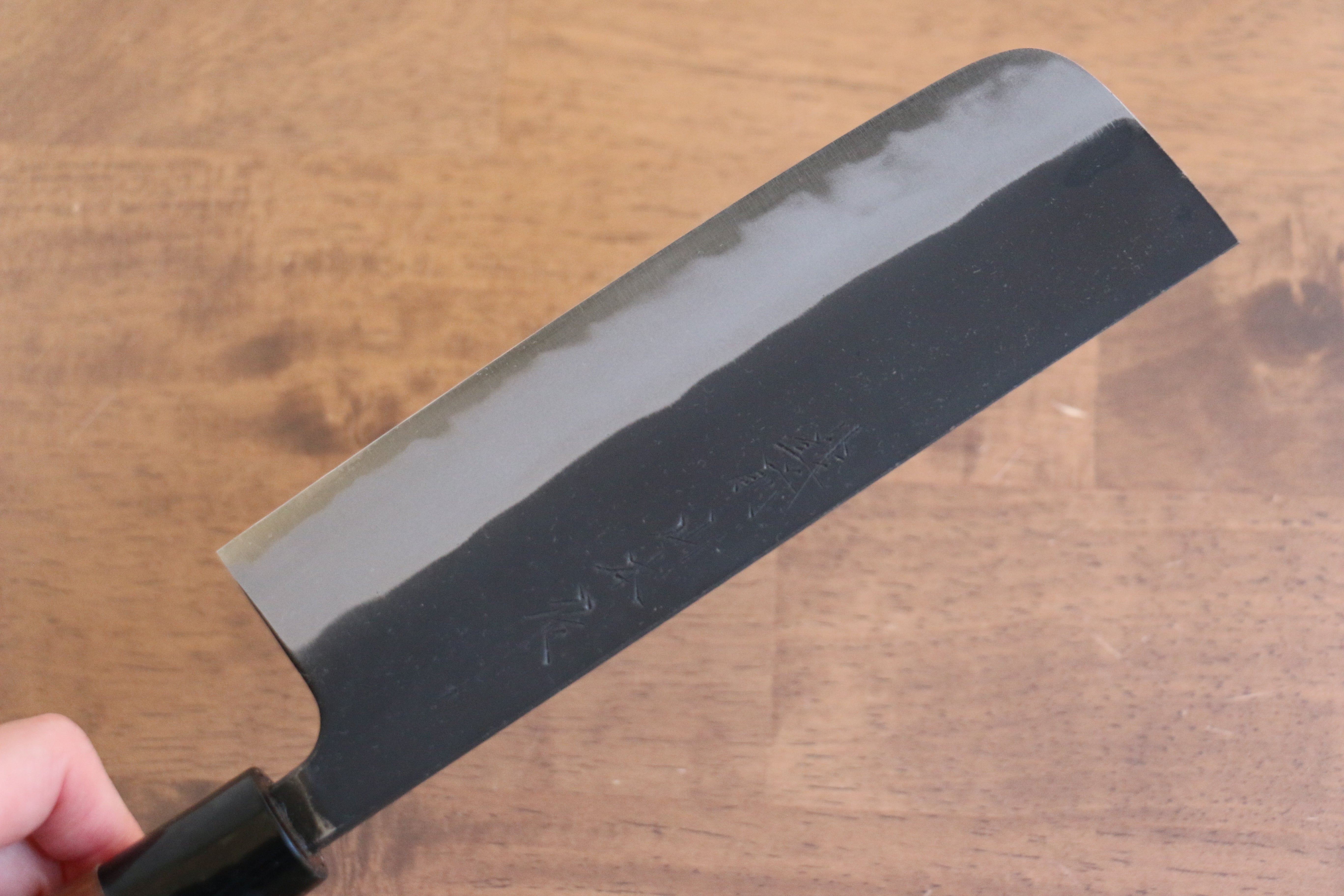 Nao Yamamoto Blue Steel Kurouchi Nakiri 165mm Walnut Handle - Japanny - Best Japanese Knife