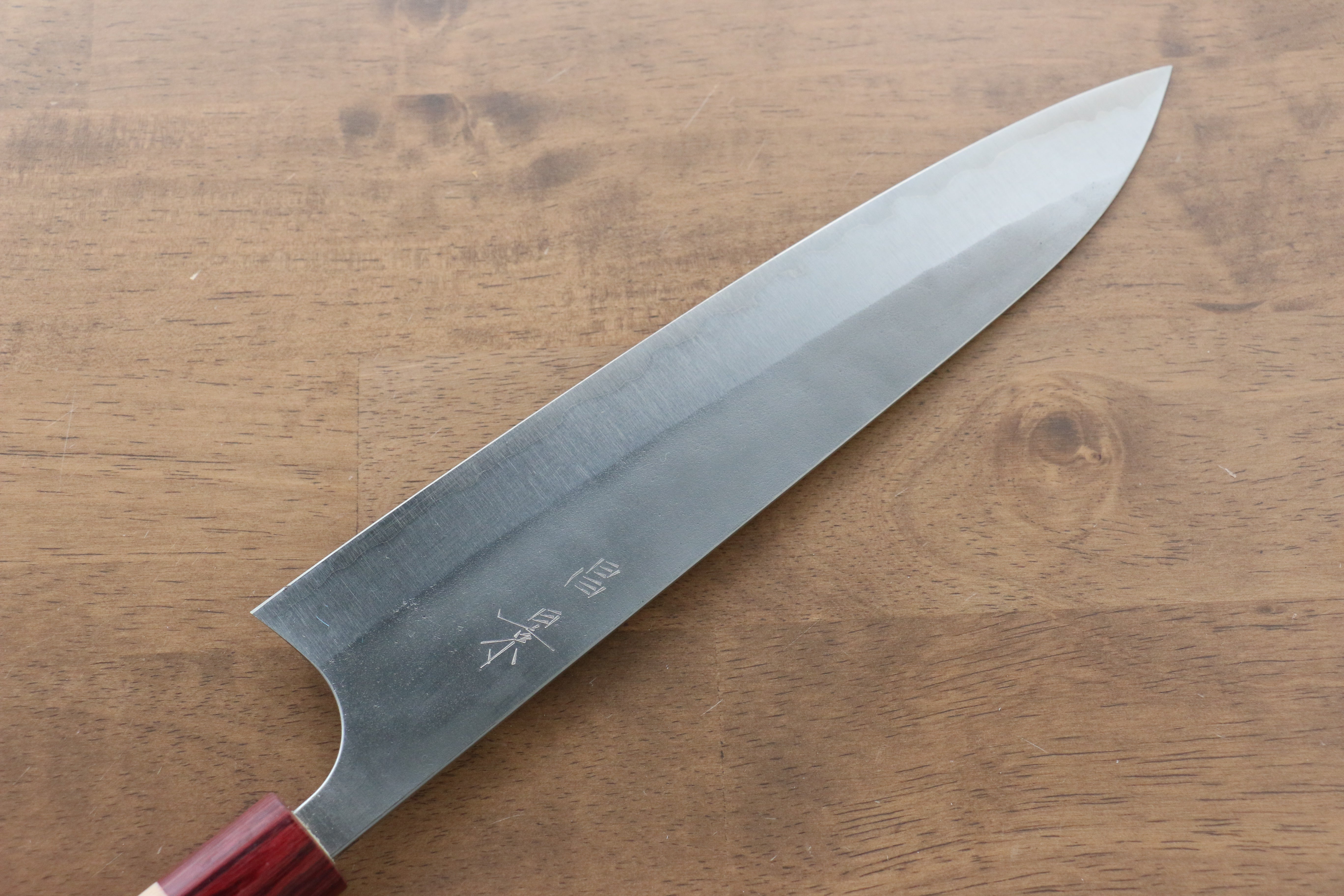Masakage Yuki White Steel No.2 Nashiji Gyuto 240mm Magnolia Handle - Japanny - Best Japanese Knife