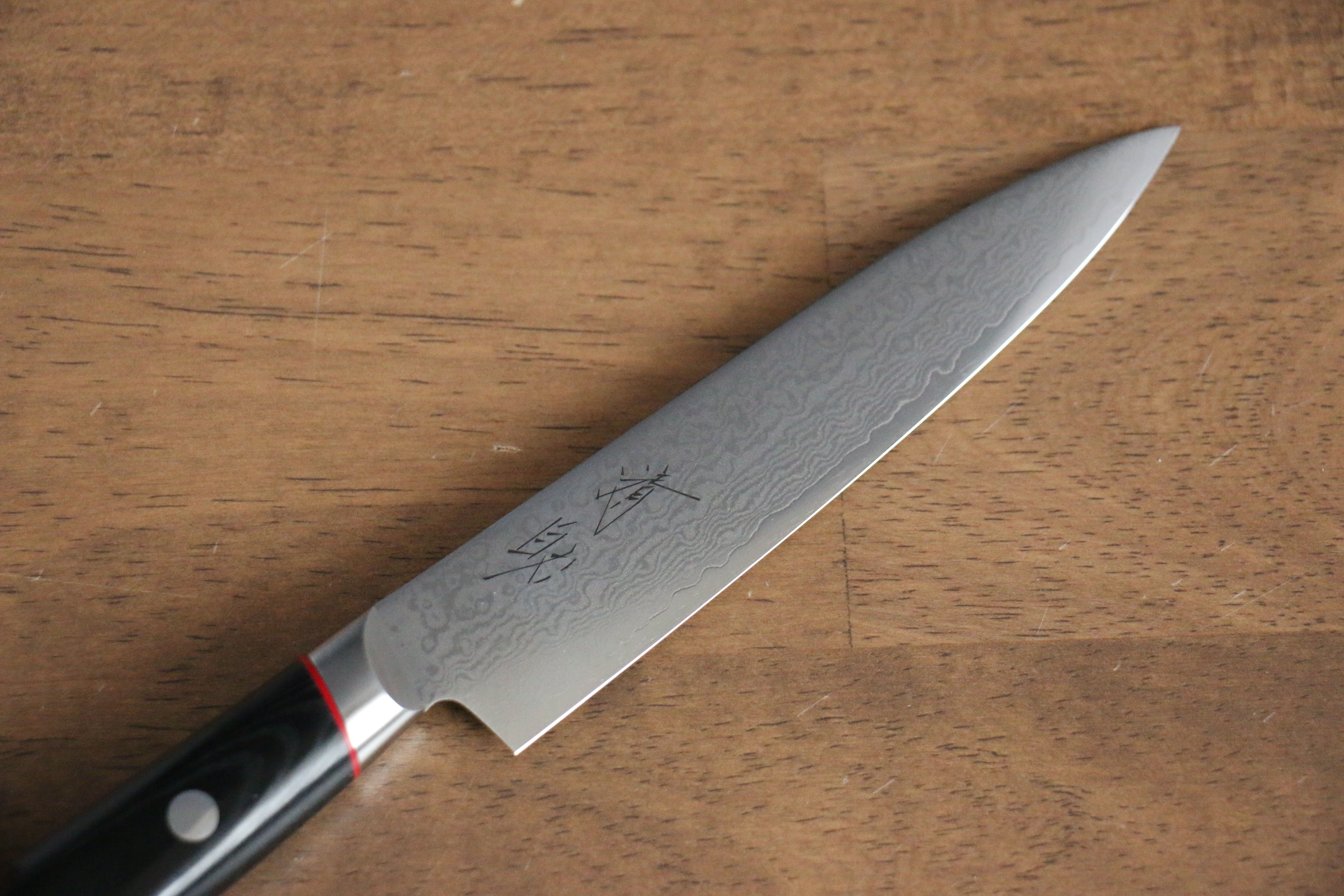 Seisuke Saiun VG10 Damascus Petty-Utility 120mm Black Micarta Handle - Japanny - Best Japanese Knife