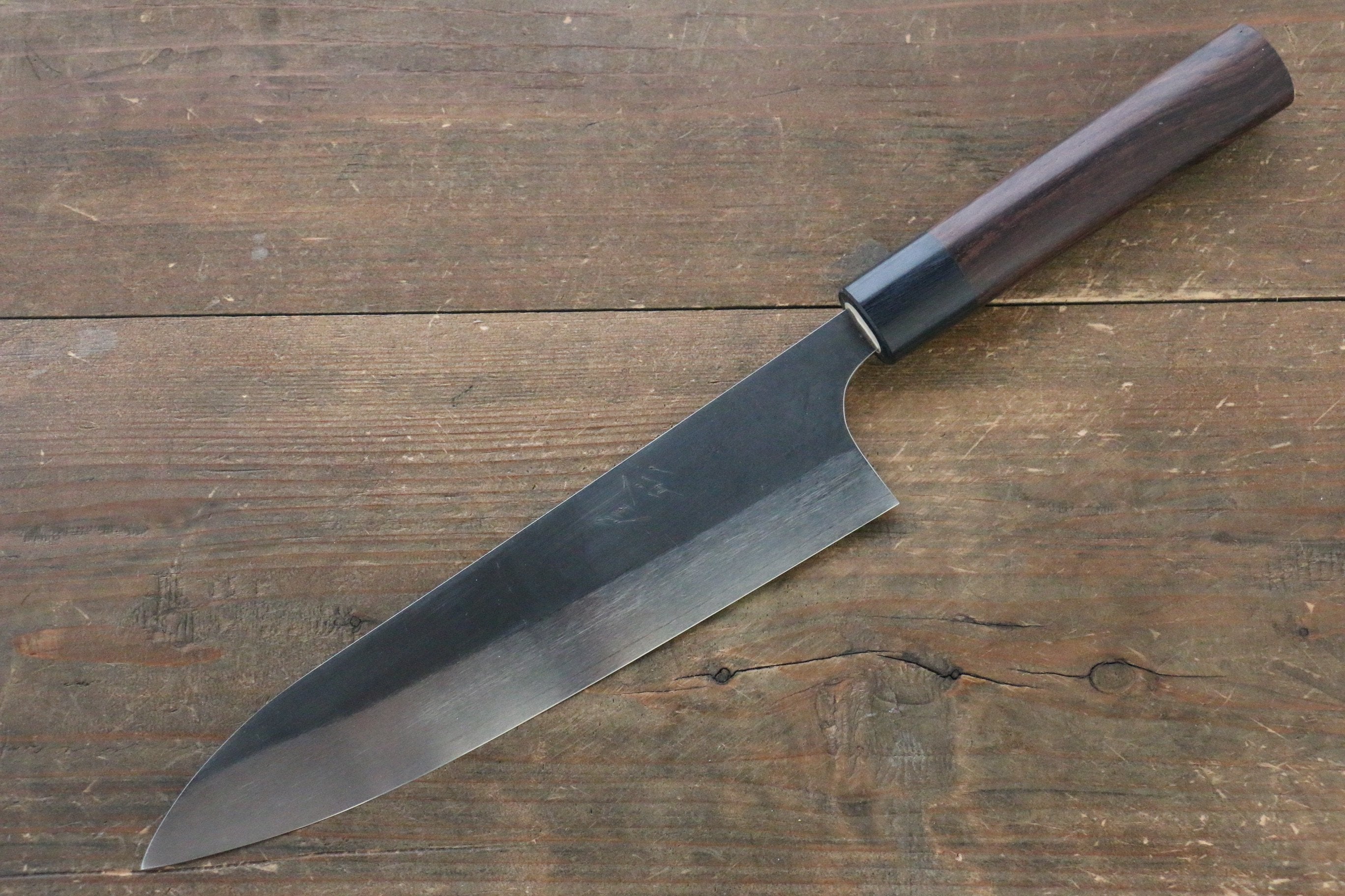 Shungo Ogata SG2 Kurouchi Black Finished Gyuto 210mm Shitan Handle - Japanny - Best Japanese Knife