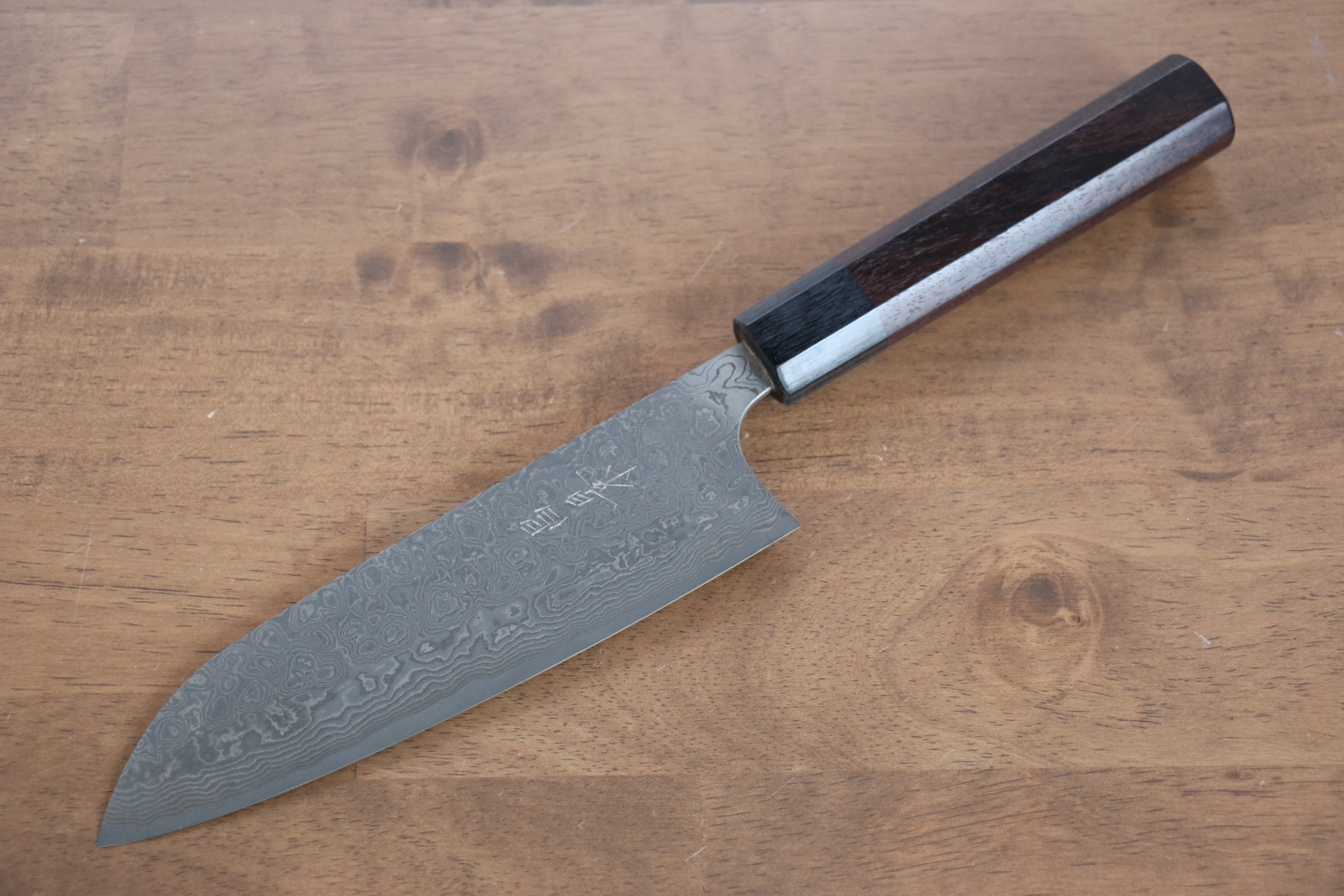 Masakage Kumo VG10 Damascus Santoku 165mm Shitan Handle - Japanny - Best Japanese Knife
