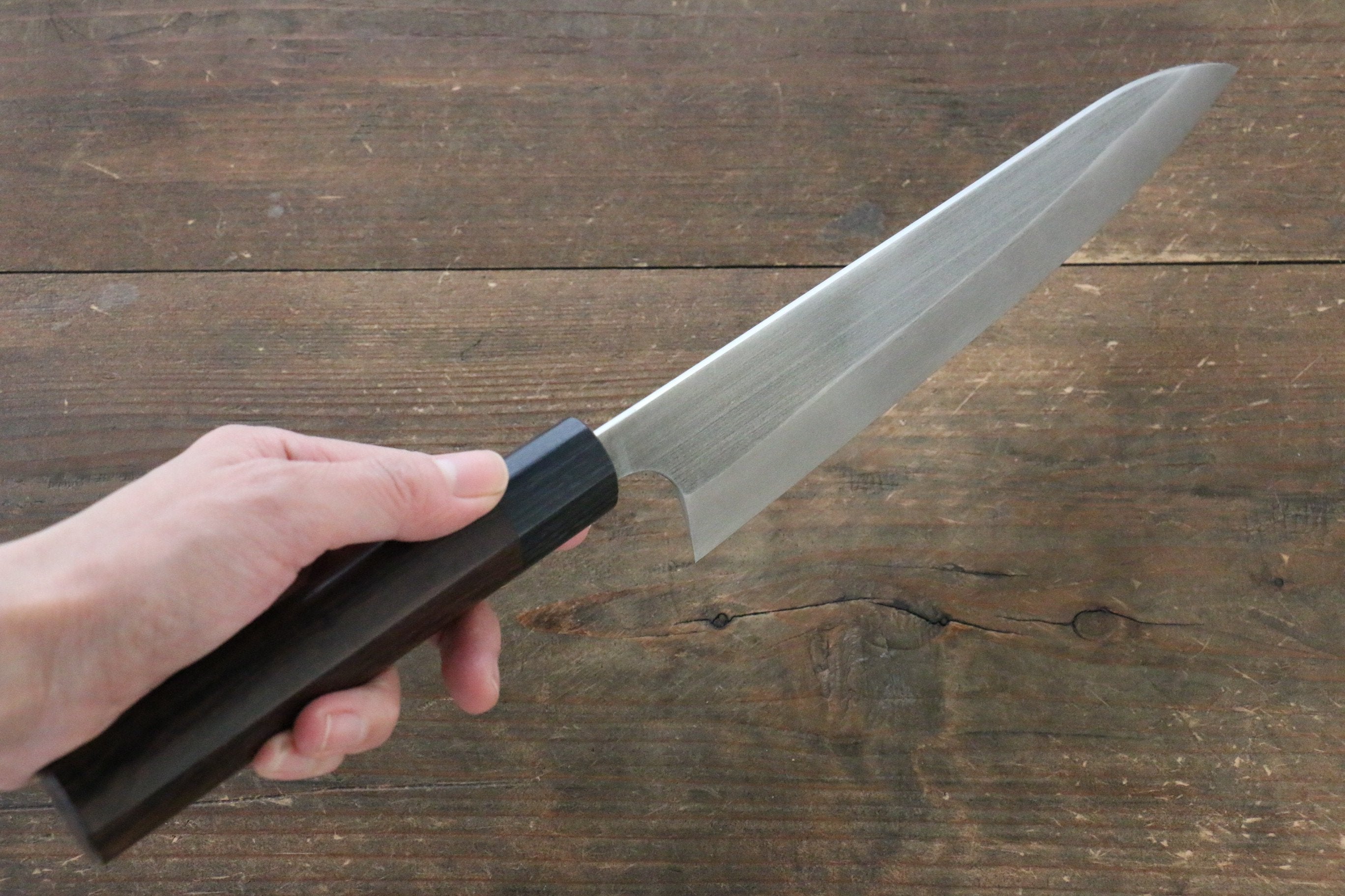 Shungo Ogata SG2 Kurouchi Black Finished Gyuto 210mm Shitan Handle - Japanny - Best Japanese Knife