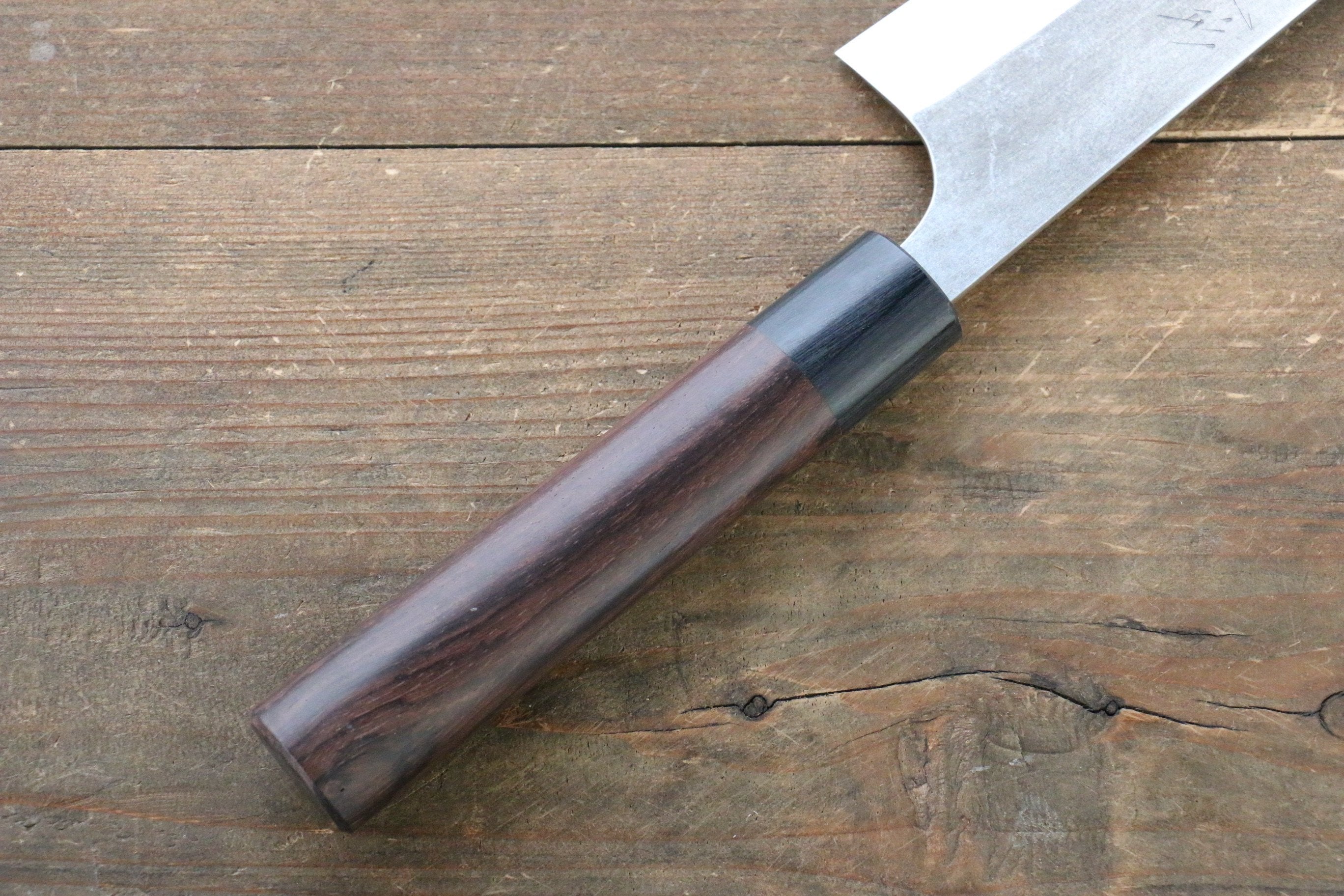 Shungo Ogata SG2 Kurouchi Black Finished Gyuto 210mm Shitan Handle - Japanny - Best Japanese Knife