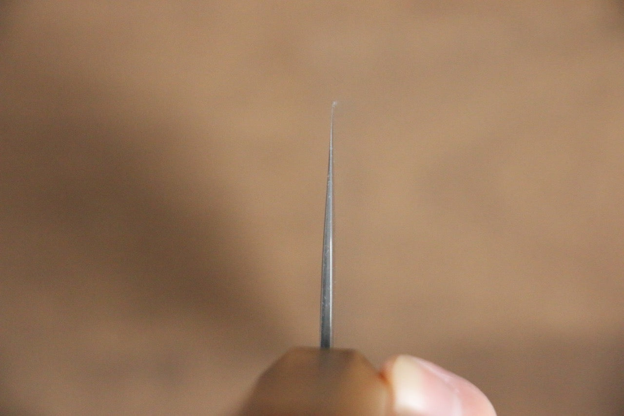 Seisuke Tsukikage AUS10 Migaki Finished Hammered Damascus Nakiri 170mm Oak Handle - Japanny - Best Japanese Knife