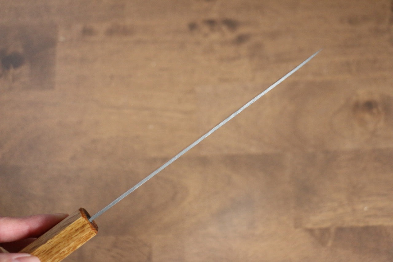 Seisuke Tsukikage AUS10 Migaki Finished Hammered Damascus Santoku 170mm Oak Handle - Japanny - Best Japanese Knife