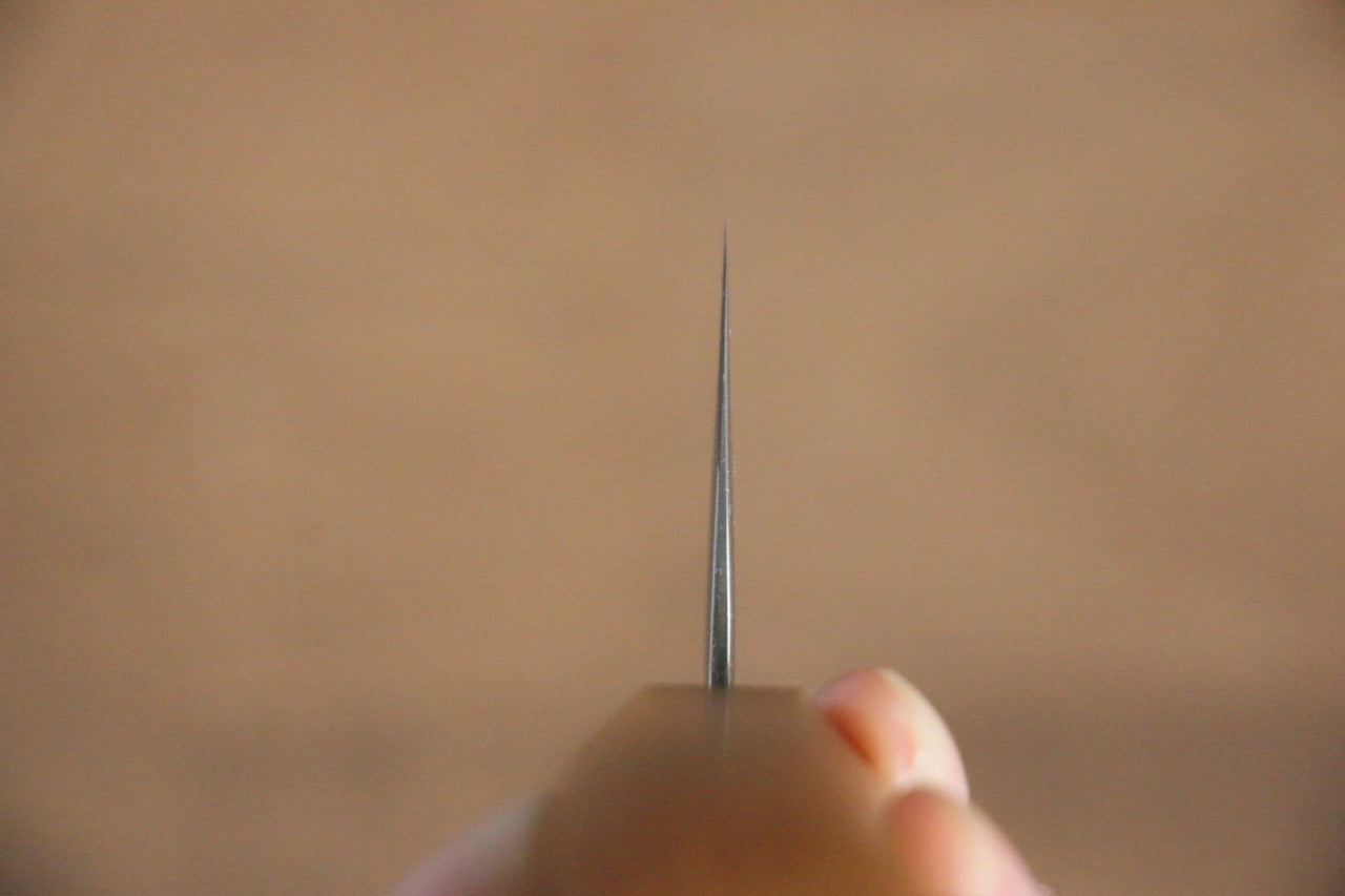 Seisuke Tsukikage AUS10 Migaki Finished Hammered Damascus Santoku 170mm Oak Handle - Japanny - Best Japanese Knife