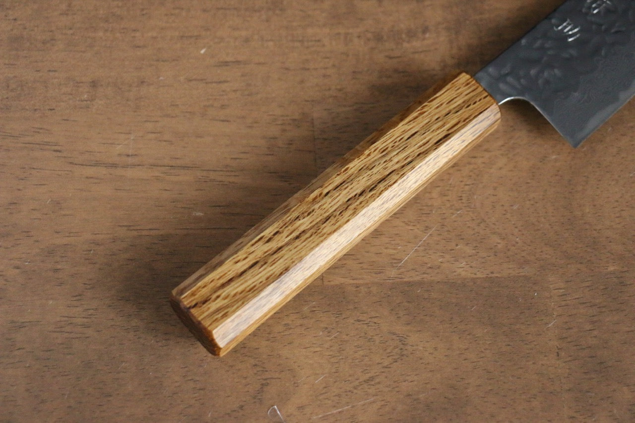 Seisuke Tsukikage AUS10 Migaki Finished Hammered Damascus Bunka 170mm Oak Handle - Japanny - Best Japanese Knife