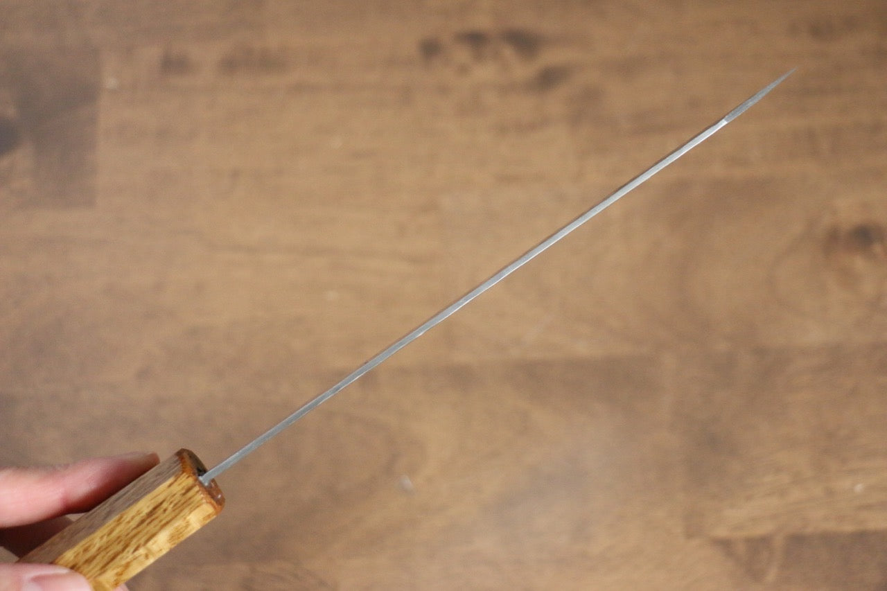 Seisuke Tsukikage AUS10 Migaki Finished Hammered Damascus Bunka 170mm Oak Handle - Japanny - Best Japanese Knife