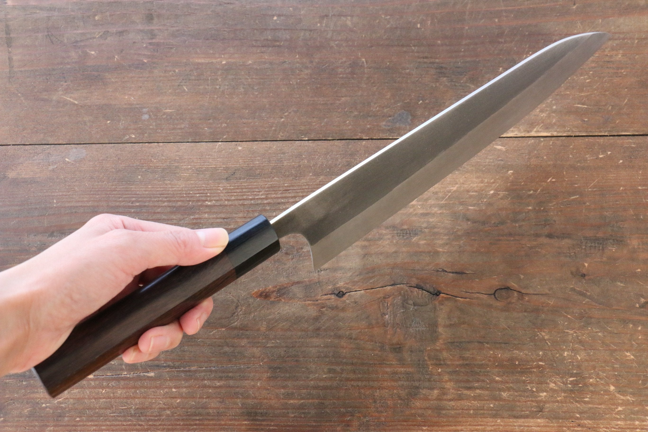 Shungo Ogata SG2 Kurouchi Black Finished Gyuto 240mm Shitan Handle - Japanny - Best Japanese Knife