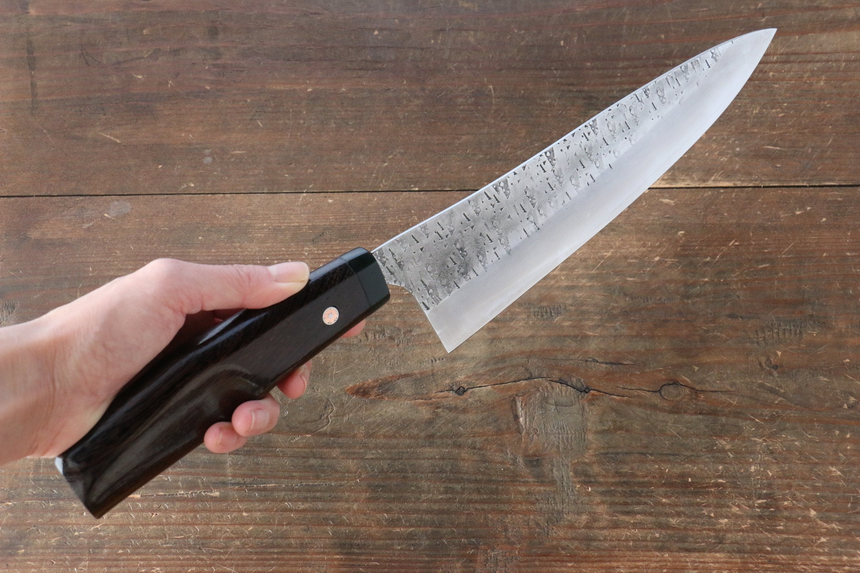 Shungo Ogata SG2 Hammered Gyuto 225mm Wenge Handle - Japanny - Best Japanese Knife