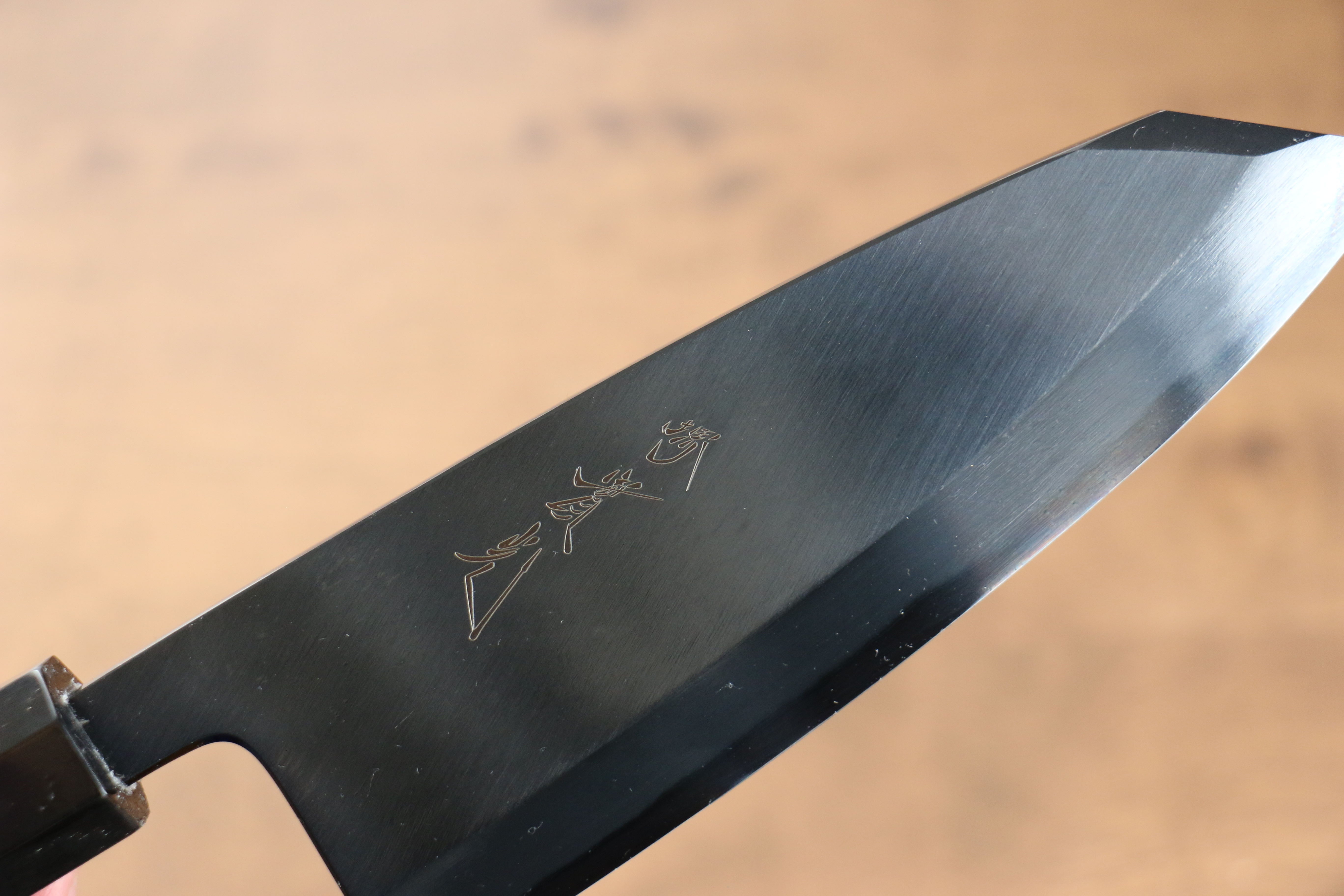 Jikko Ginza White Steel Black dyeing Kiritsuke Deba 150mm Ebony Wood Handle - Japanny - Best Japanese Knife