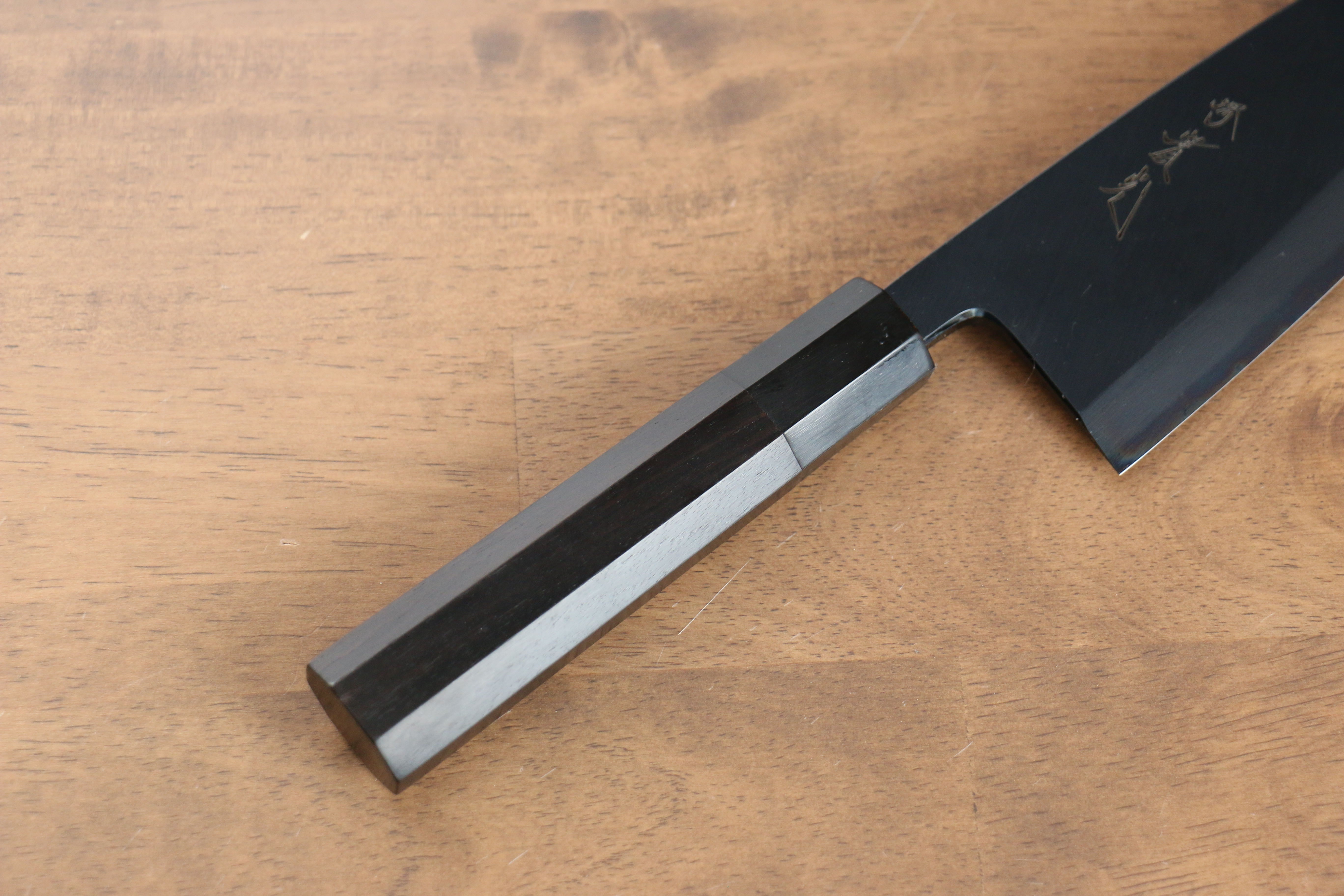 Jikko Ginza White Steel Black dyeing Kiritsuke Deba 150mm Ebony Wood Handle - Japanny - Best Japanese Knife