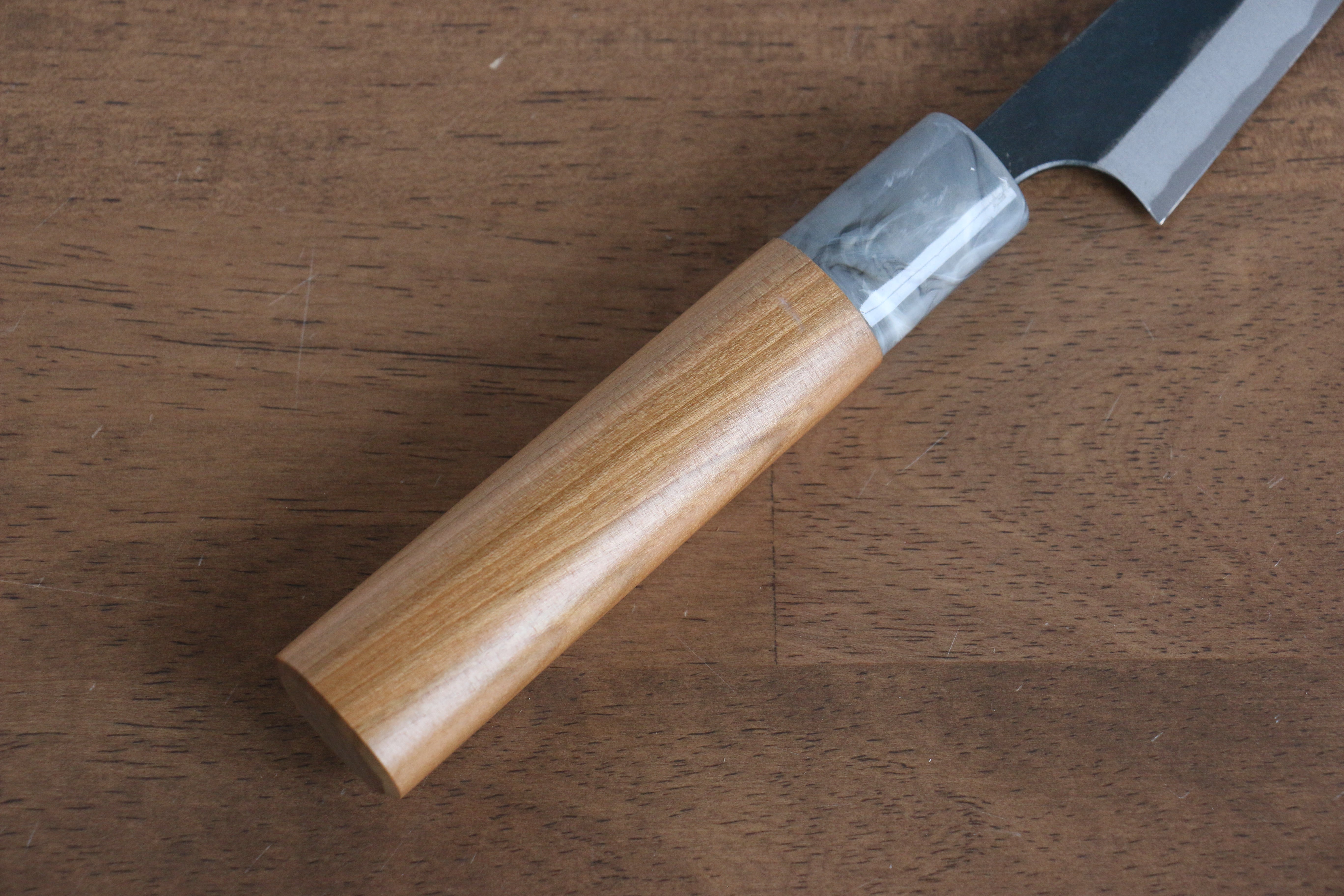 Masakage Mizu Blue Steel No.2 Black Finished Petty-Utility 80mm American Cherry Handle - Japanny - Best Japanese Knife