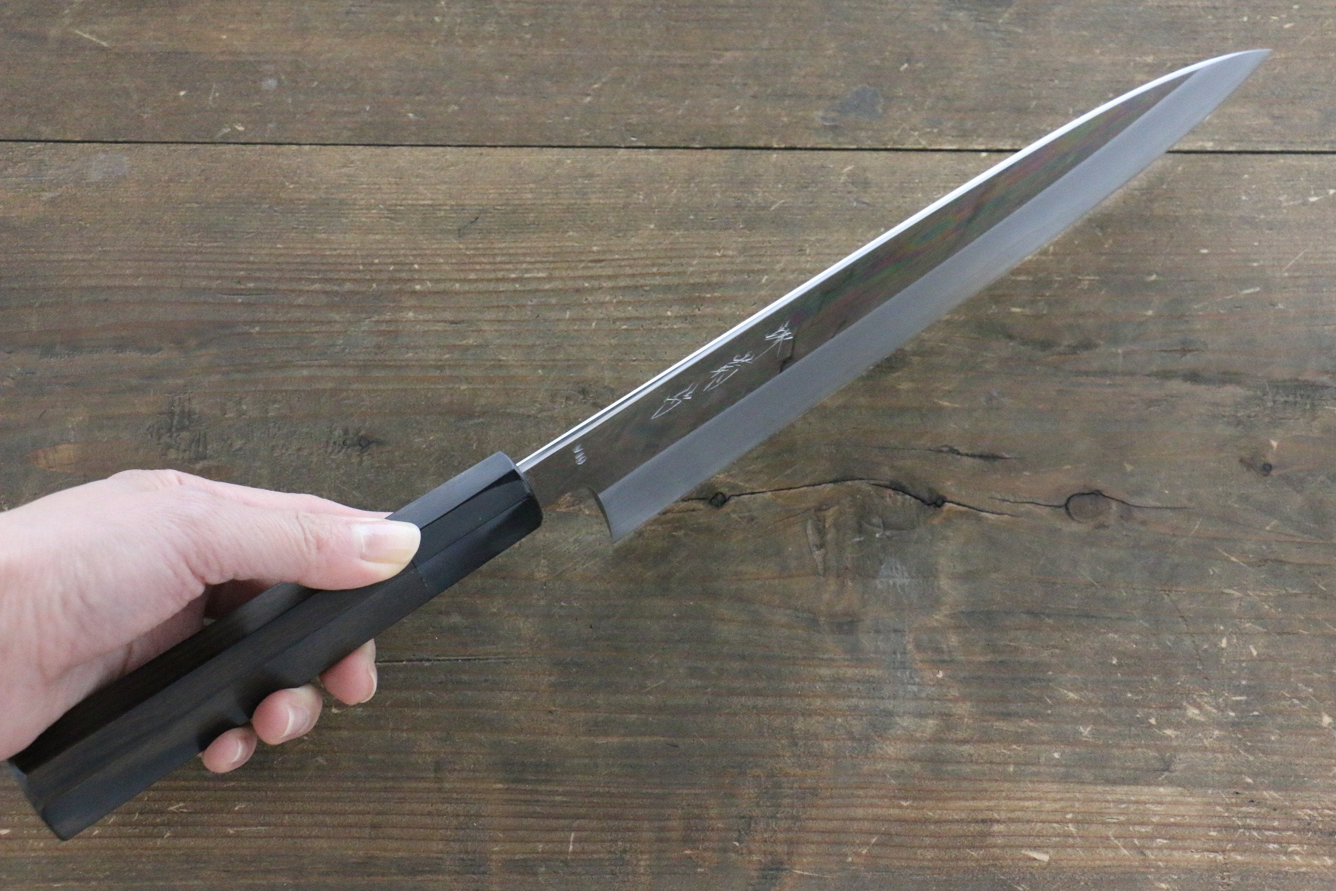 Kikumori VG10 Mirrored Finish Gyuto Japanese Chef Knife 240mm with Ebony Handle - Japanny - Best Japanese Knife