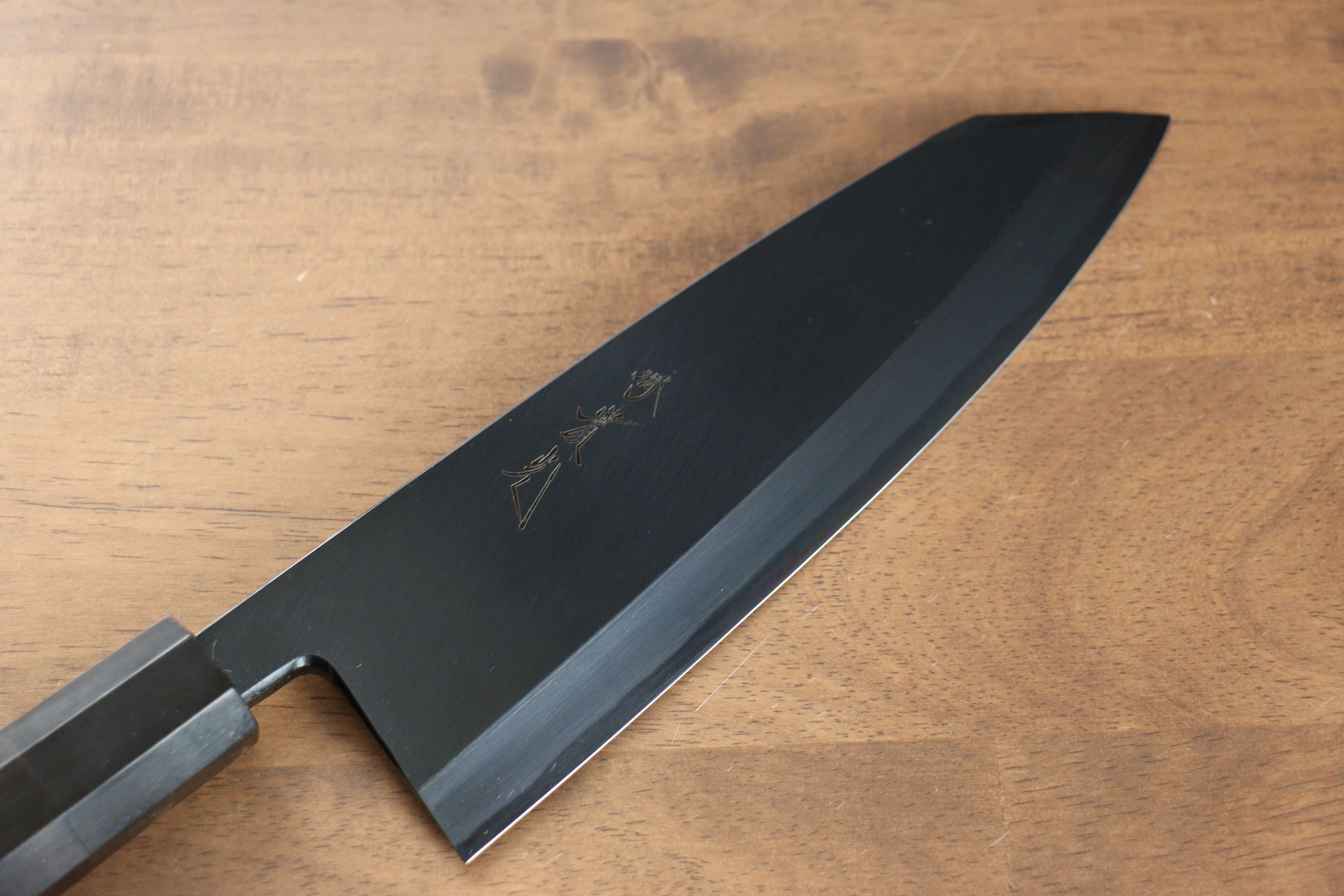 Jikko Ginza White Steel Black dyeing Kiritsuke Deba 180mm Ebony Wood Handle - Japanny - Best Japanese Knife
