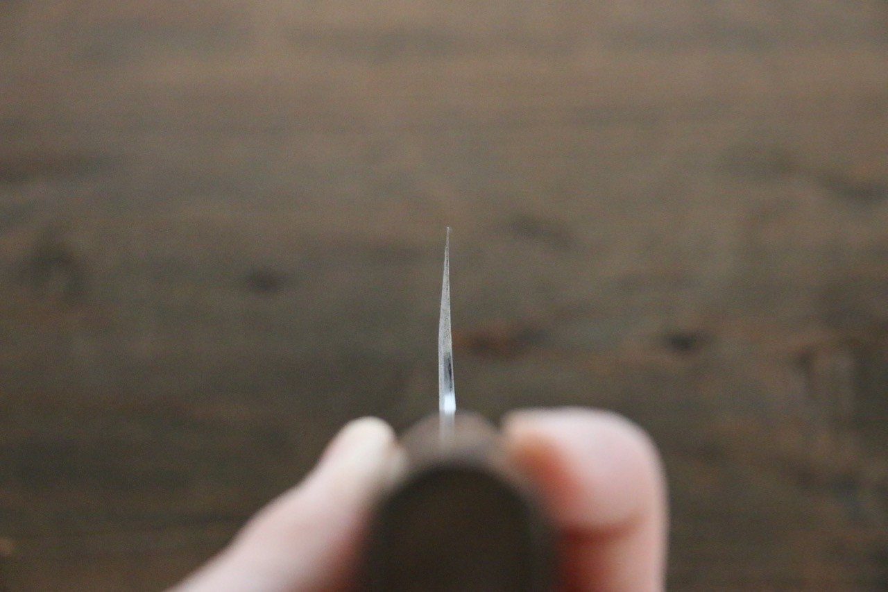 Hideo Kitaoka Blue Steel No.2 Damascus Kakugata Usuba 165mm Shitan Handle - Japanny - Best Japanese Knife