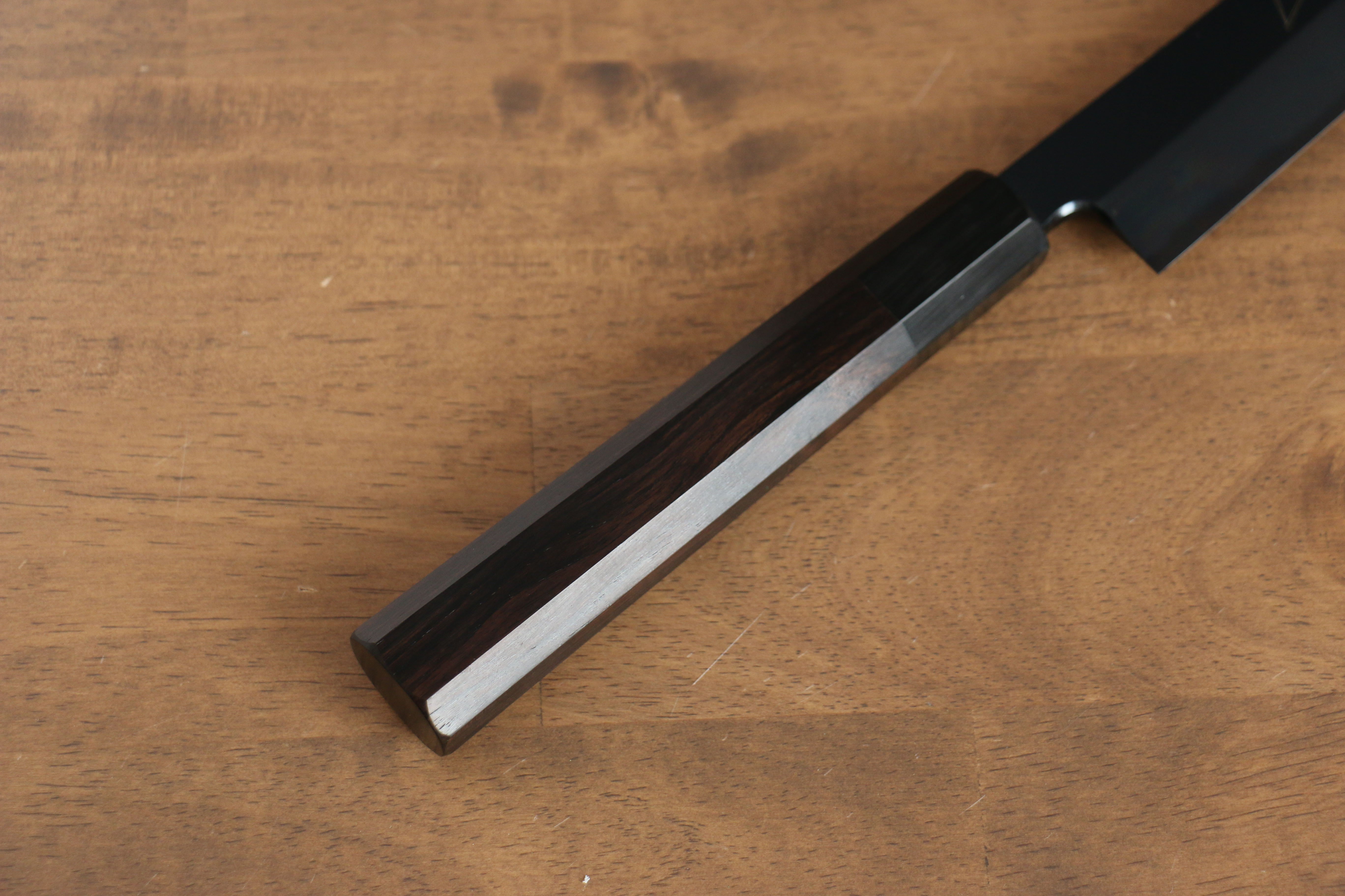 Jikko Ginza White Steel Black dyeing Sakimaru Yanagiba 300mm Ebony Wood Handle - Japanny - Best Japanese Knife