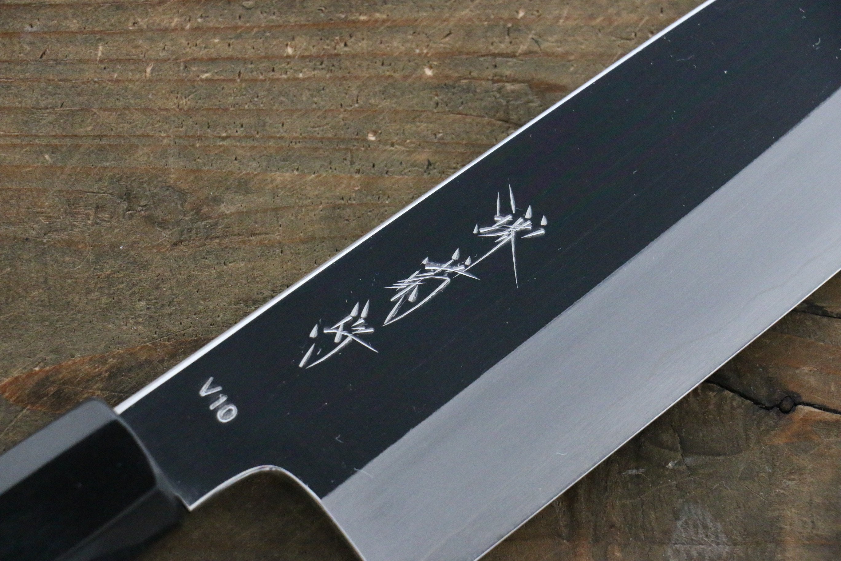 Kikumori VG10 Mirrored Finish Santoku Japanese Chef Knife 180mm with Ebony Handle - Japanny - Best Japanese Knife