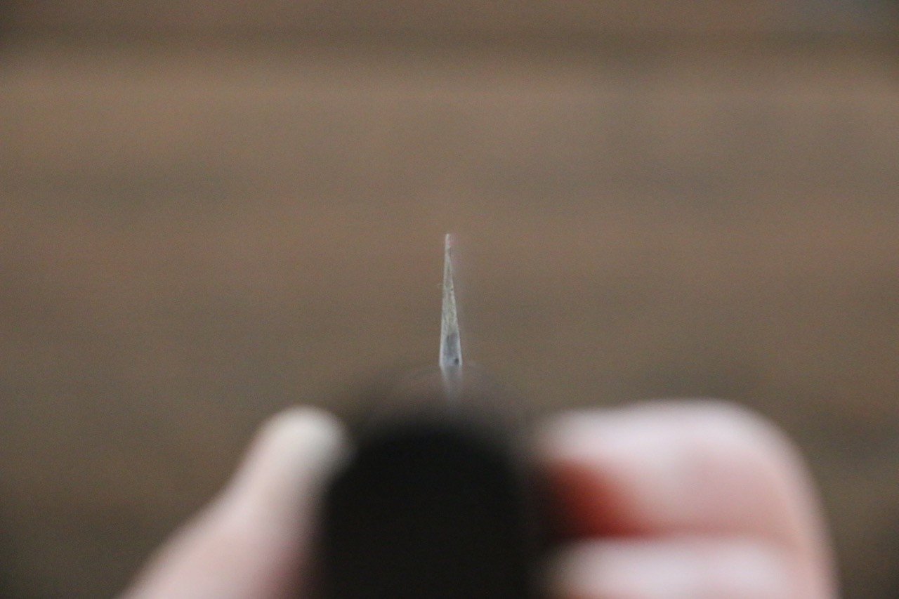 Hideo Kitaoka Blue Steel No.2 Damascus Yanagiba 240mm Shitan Handle - Japanny - Best Japanese Knife