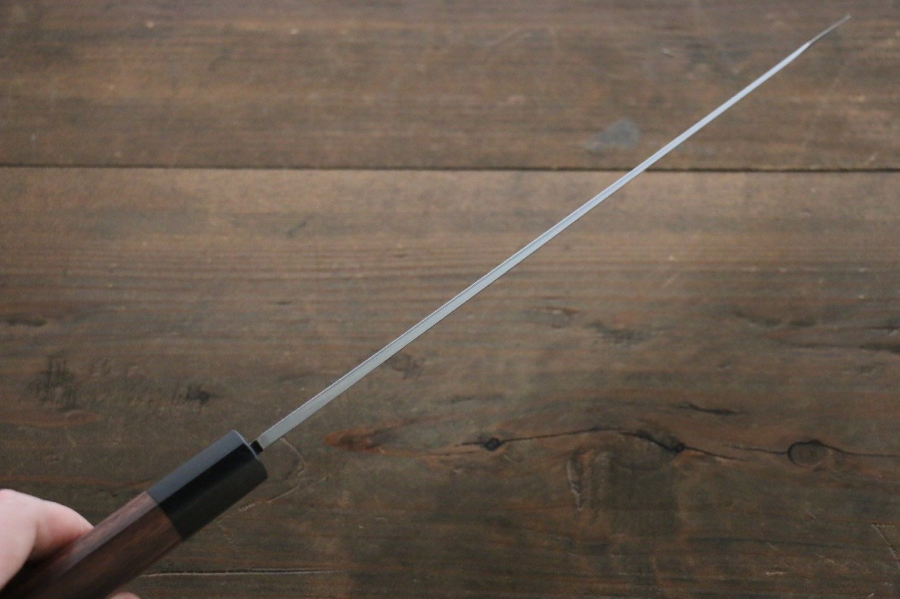 Hideo Kitaoka Blue Steel No.2 Damascus Kiritsuke Yanagiba 240mm Shitan Handle - Japanny - Best Japanese Knife