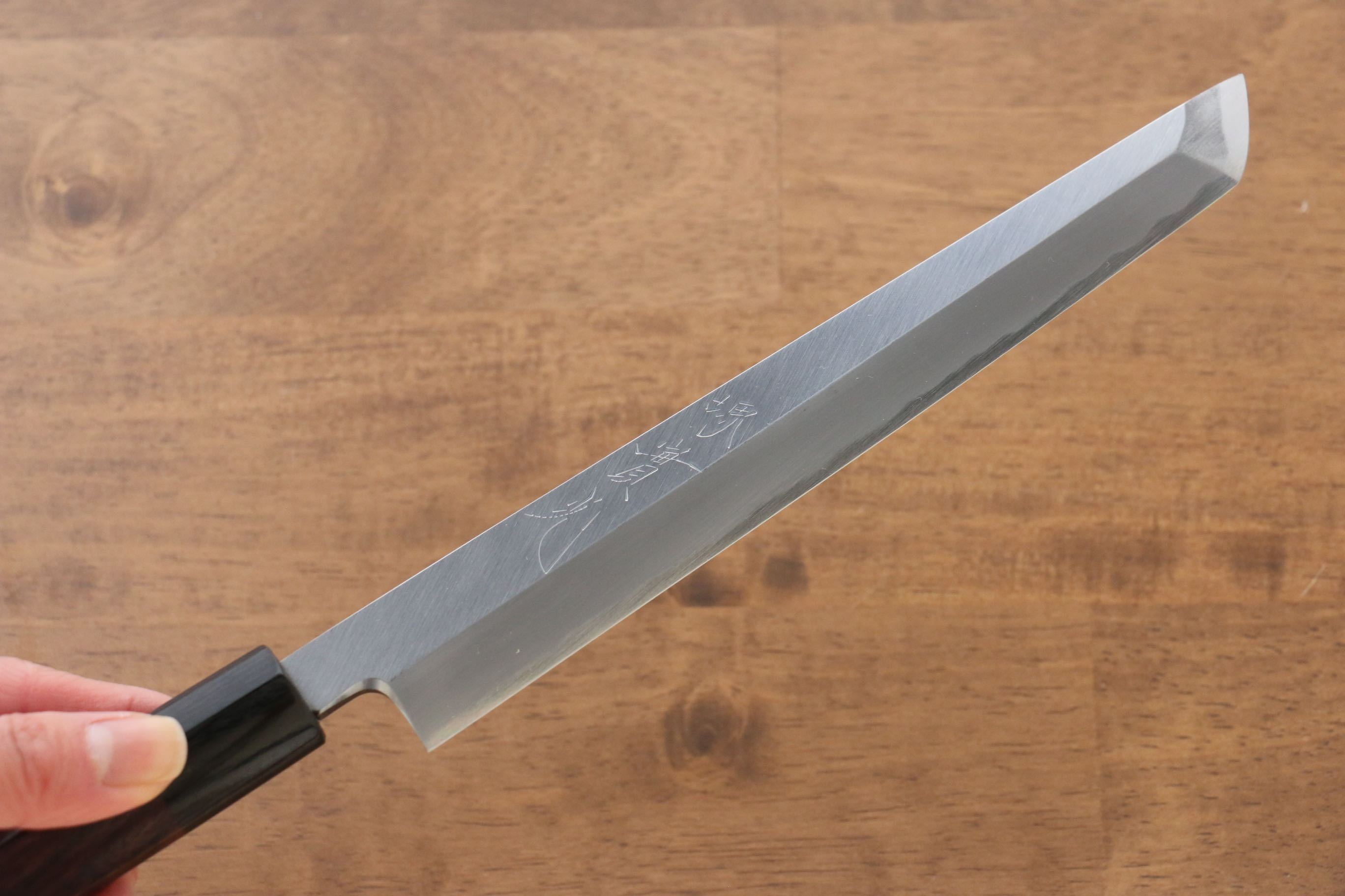 Jikko White Steel No.2 Sakimaru Yanagiba 210mm Shitan Handle - Japanny - Best Japanese Knife
