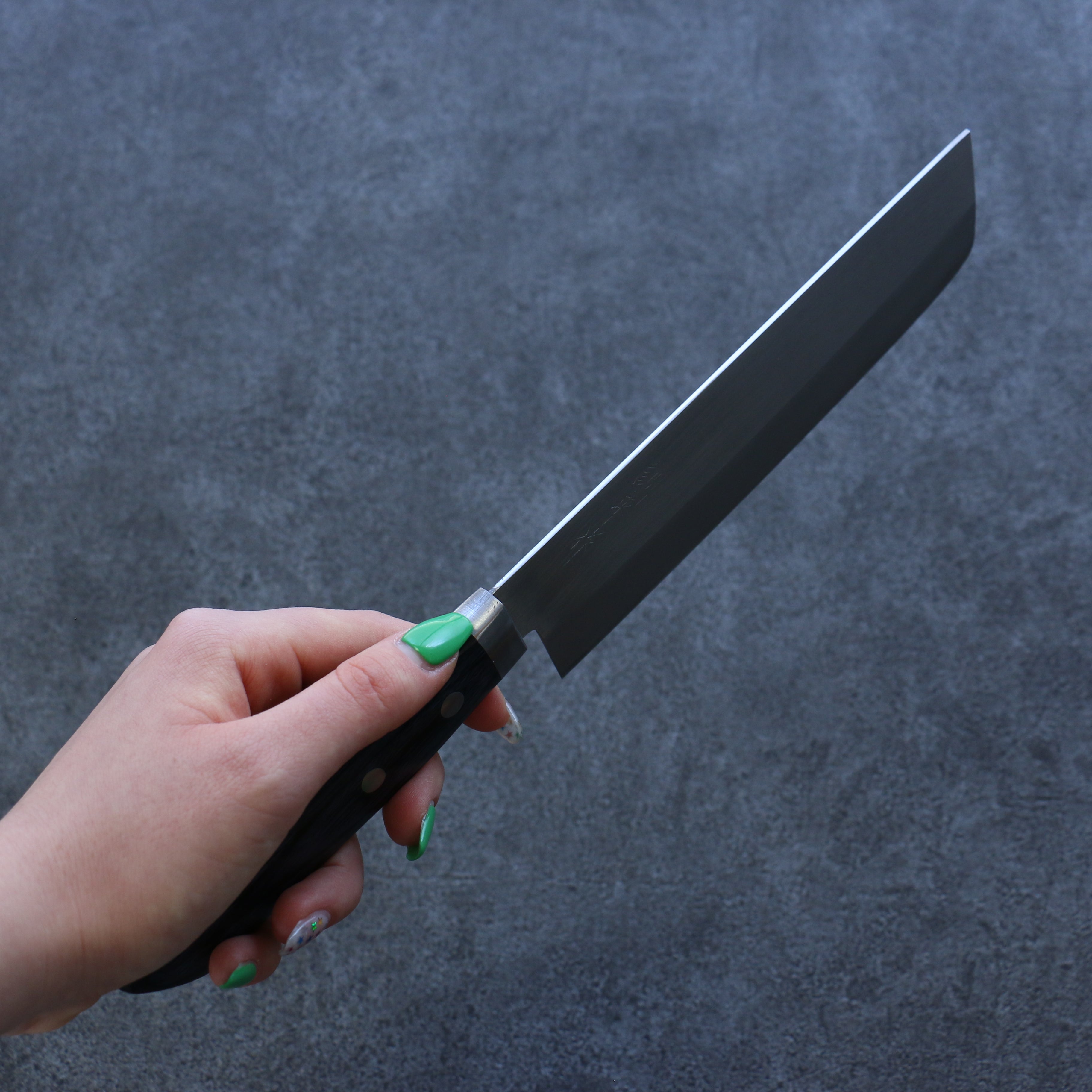 Kunihira VG1 Migaki Finished Usuba 165mm Navy blue Pakka wood Handle - Japanny - Best Japanese Knife