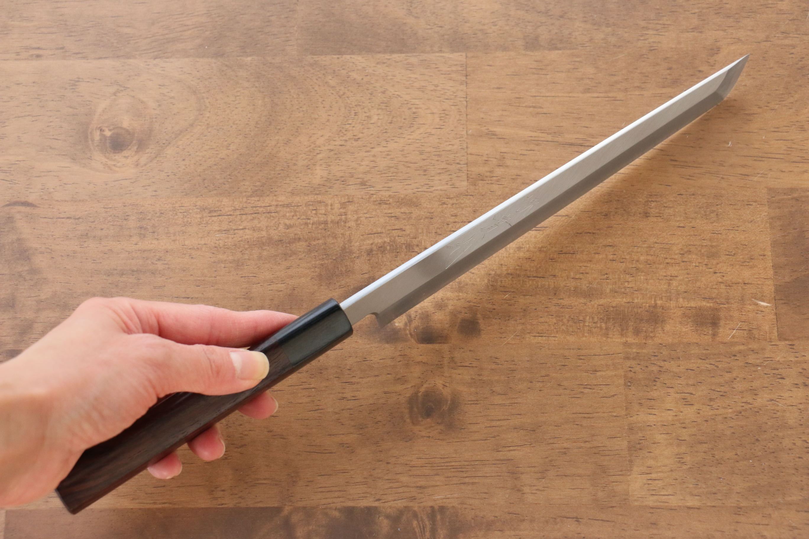 Jikko White Steel No.2 Sakimaru Yanagiba 210mm Shitan Handle - Japanny - Best Japanese Knife