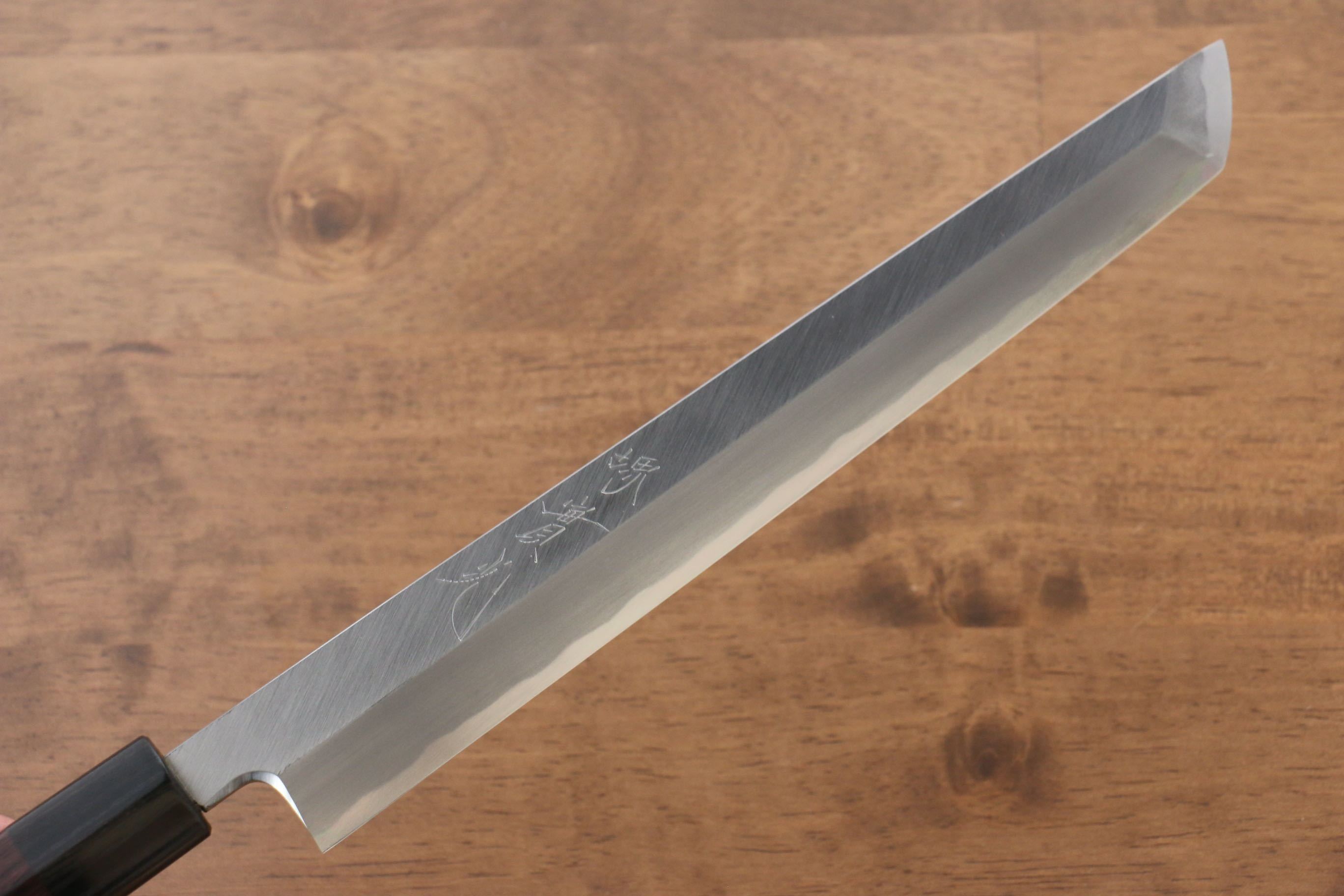 Jikko White Steel No.2 Sakimaru Yanagiba 240mm Shitan Handle - Japanny - Best Japanese Knife