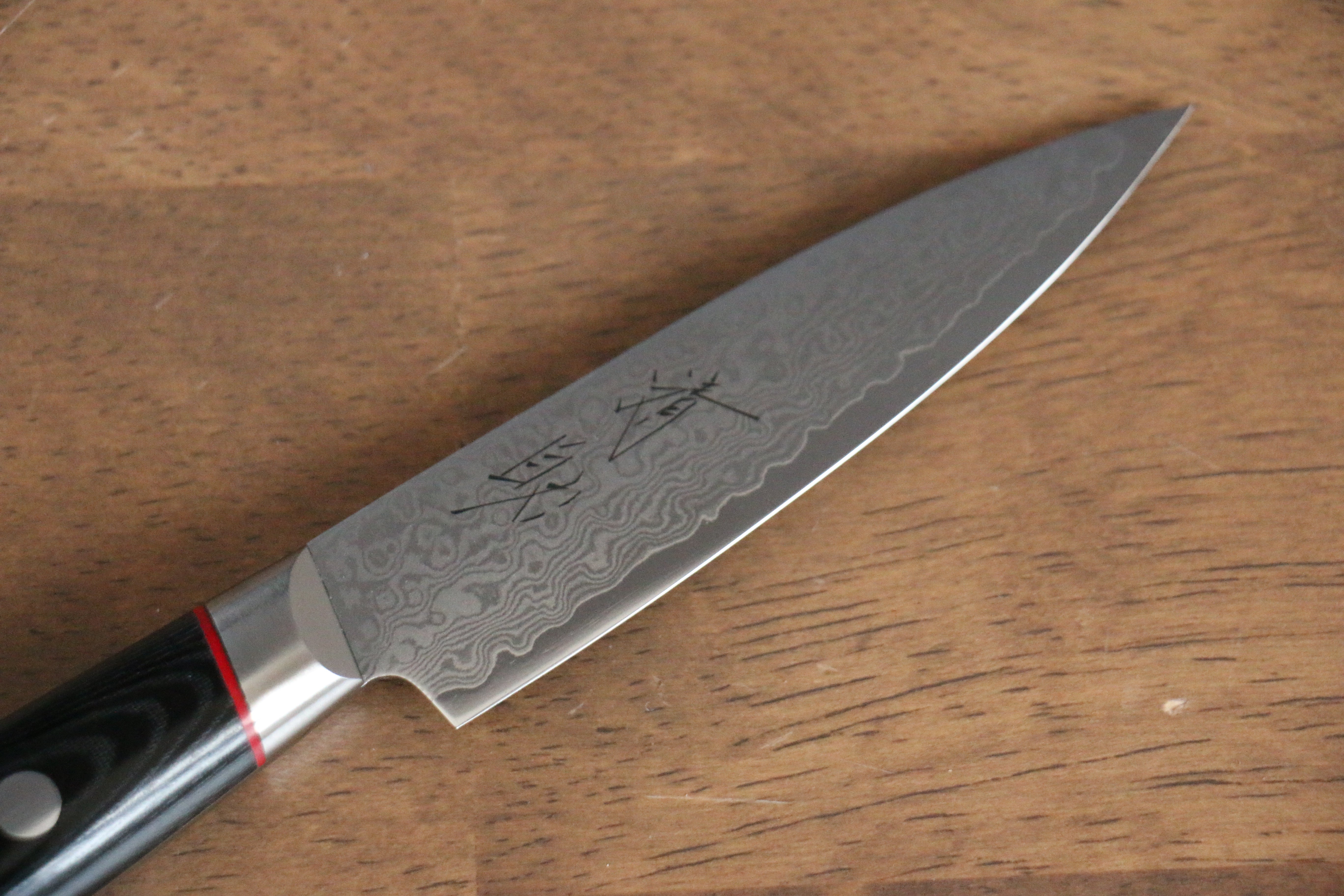 Seisuke Saiun VG10 Damascus Paring 90mm Black Micarta Handle - Japanny - Best Japanese Knife