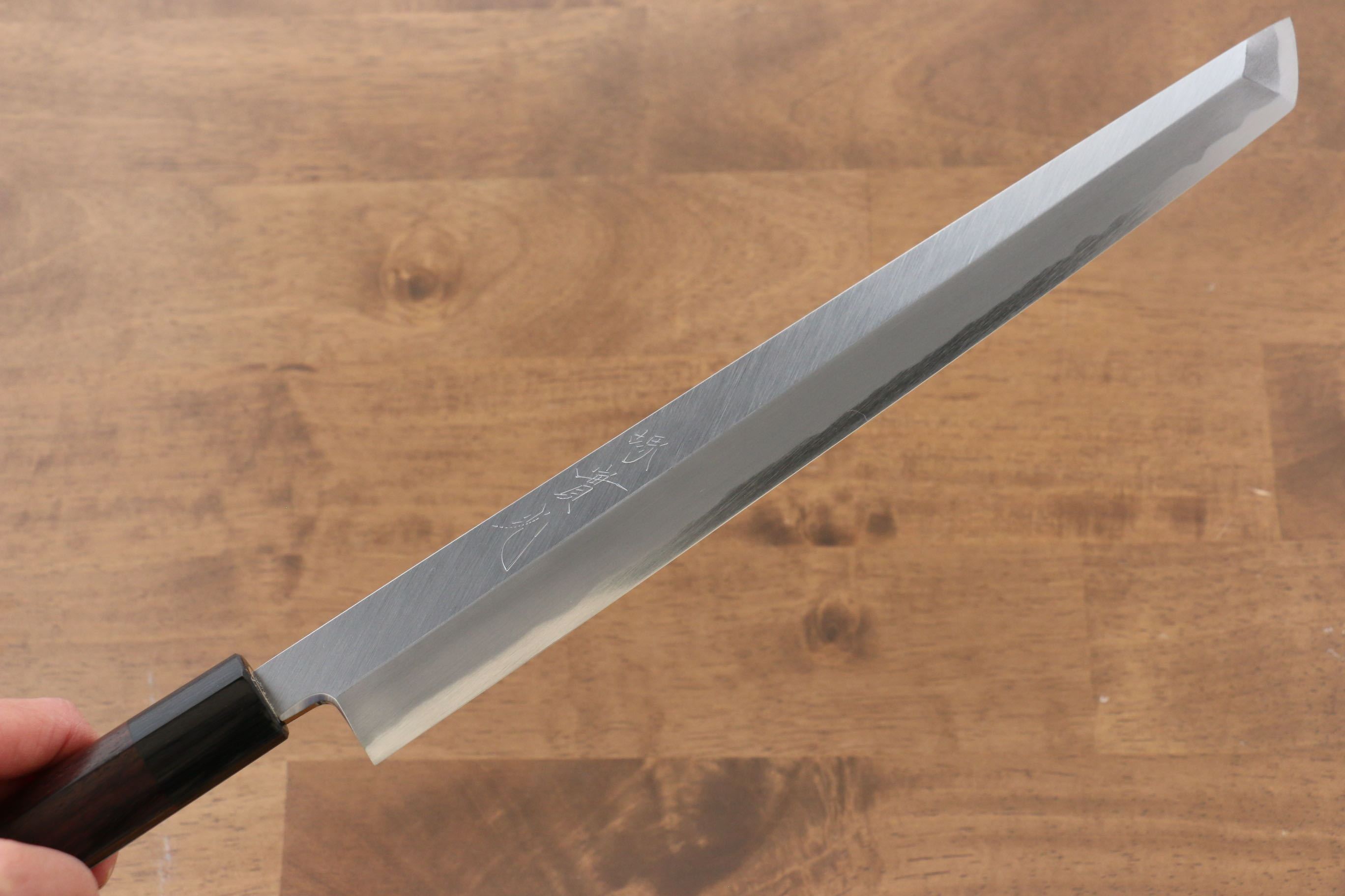 Jikko White Steel No.2 Sakimaru Yanagiba 300mm Shitan Handle - Japanny - Best Japanese Knife