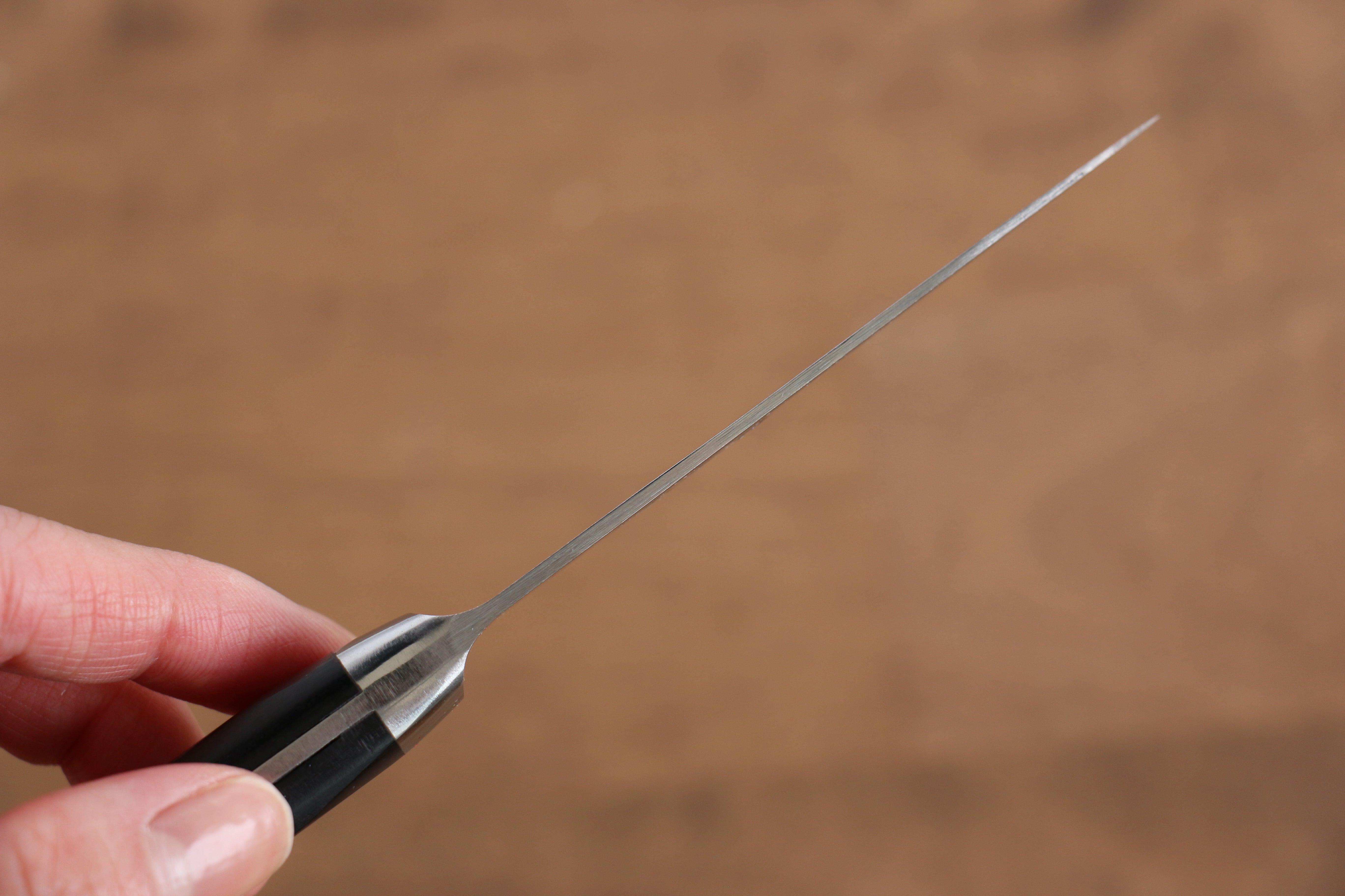 Seisuke AUS10 45 Layer Mirrored Finish Damascus Petty-Utility 80mm Black Pakka wood Handle - Japanny - Best Japanese Knife