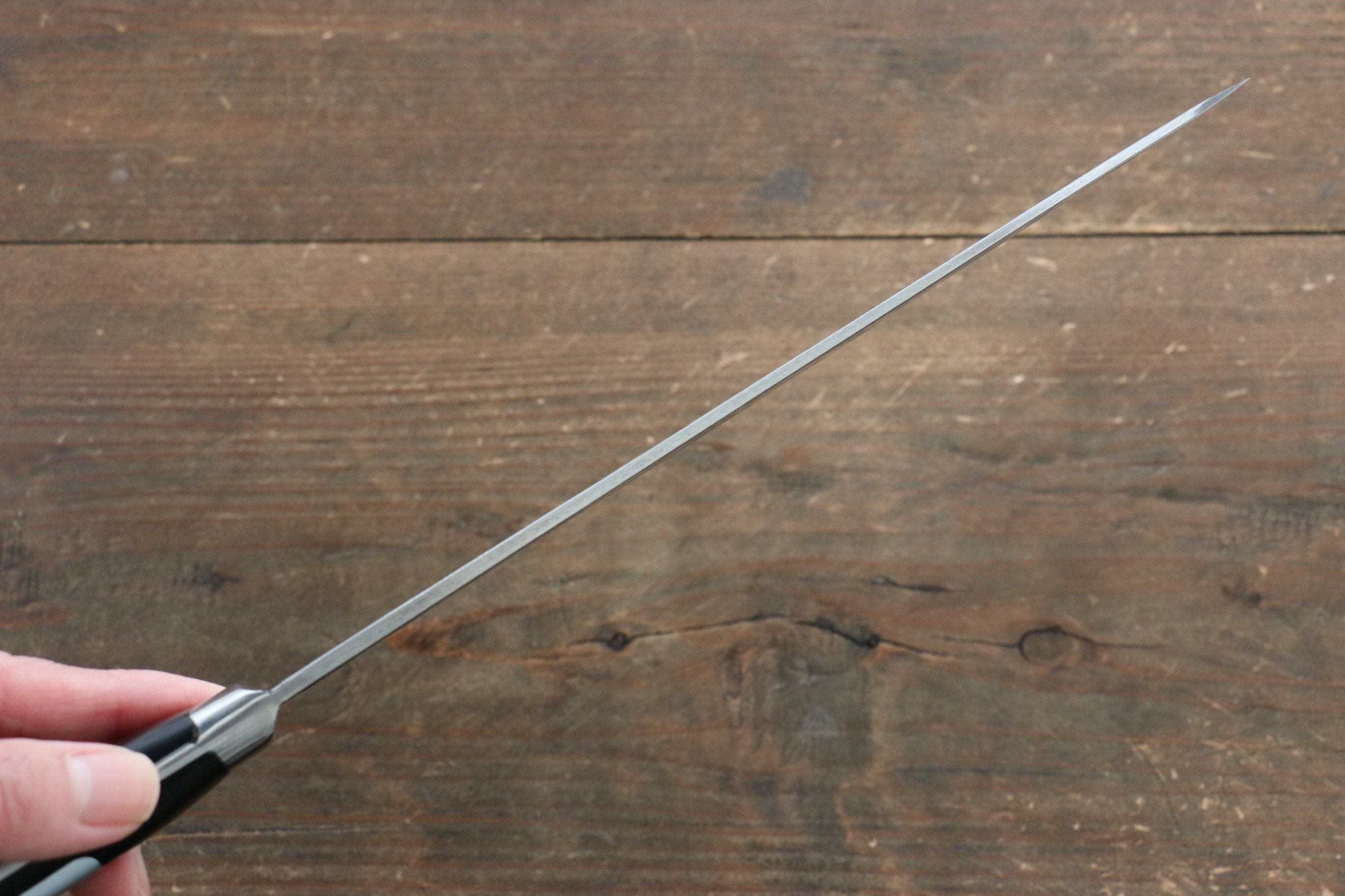 Fujiwara Teruyasu Fujiwara Teruyasu Maboroshi White Steel No.1 Nashiji Hammered Gyuto 210mm with Black Pakka wood Handle - Japanny - Best Japanese Knife