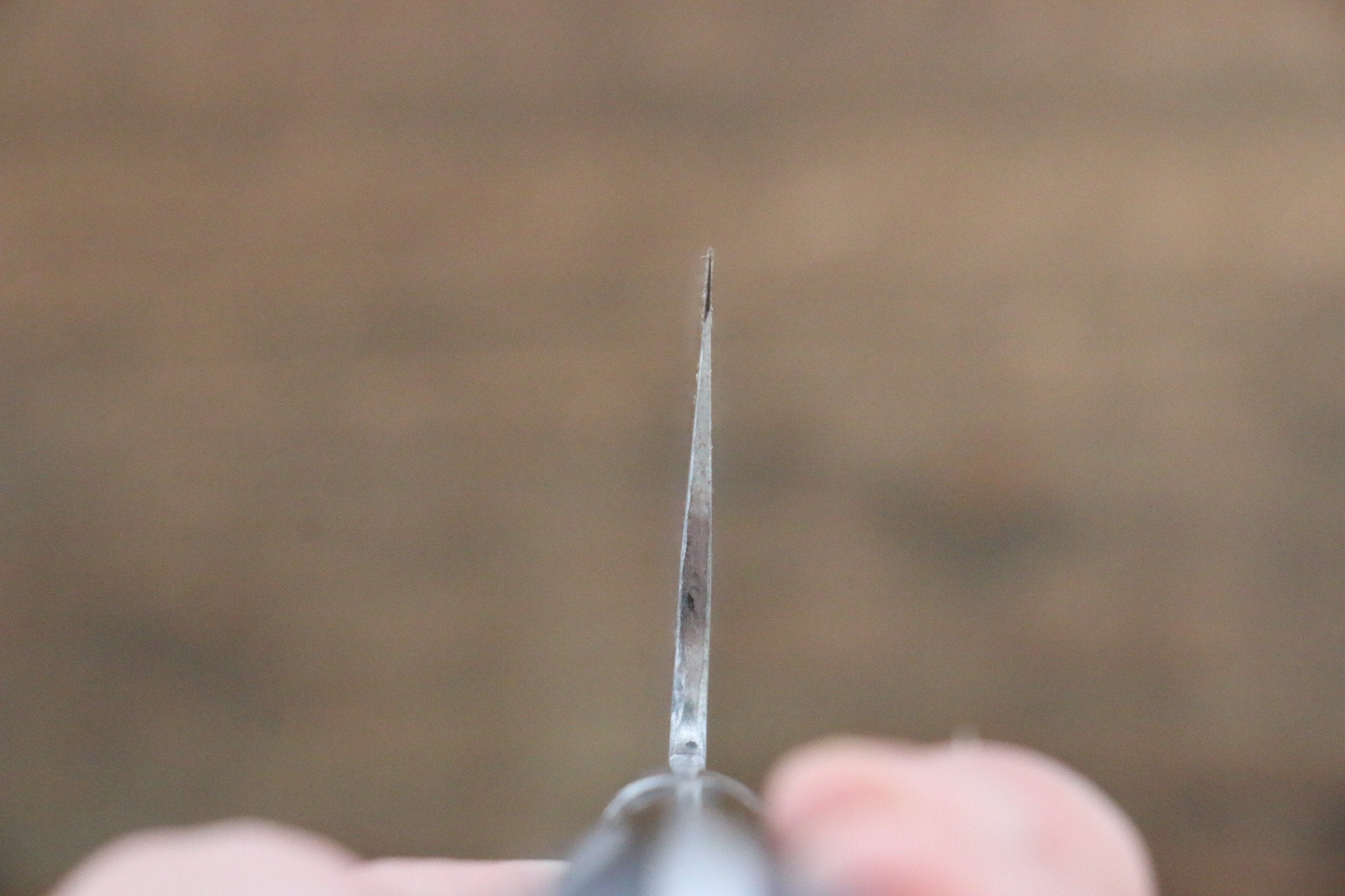 Fujiwara Teruyasu Fujiwara Teruyasu Maboroshi White Steel No.1 Nashiji Hammered Santoku 180mm with Black Pakka wood Handle - Japanny - Best Japanese Knife