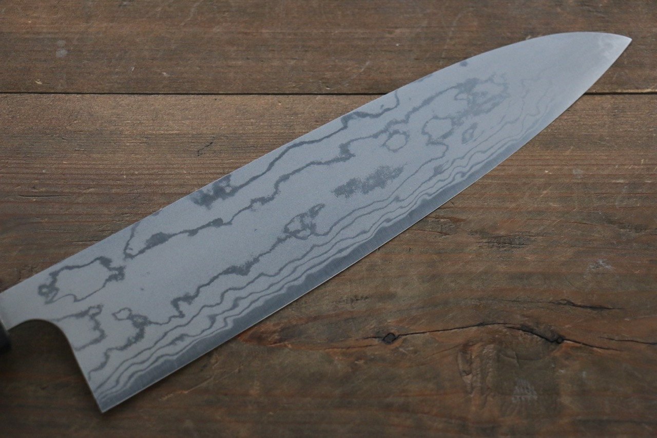 Shungo Ogata White Steel No.2 Damascus Migaki Finished Gyuto 240mm Shitan Handle - Japanny - Best Japanese Knife